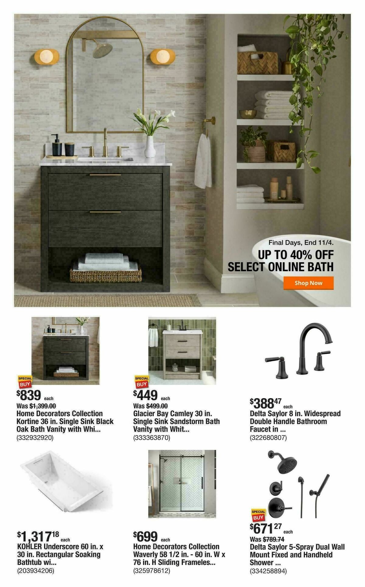 The Home Depot Weekly Ad from October 30