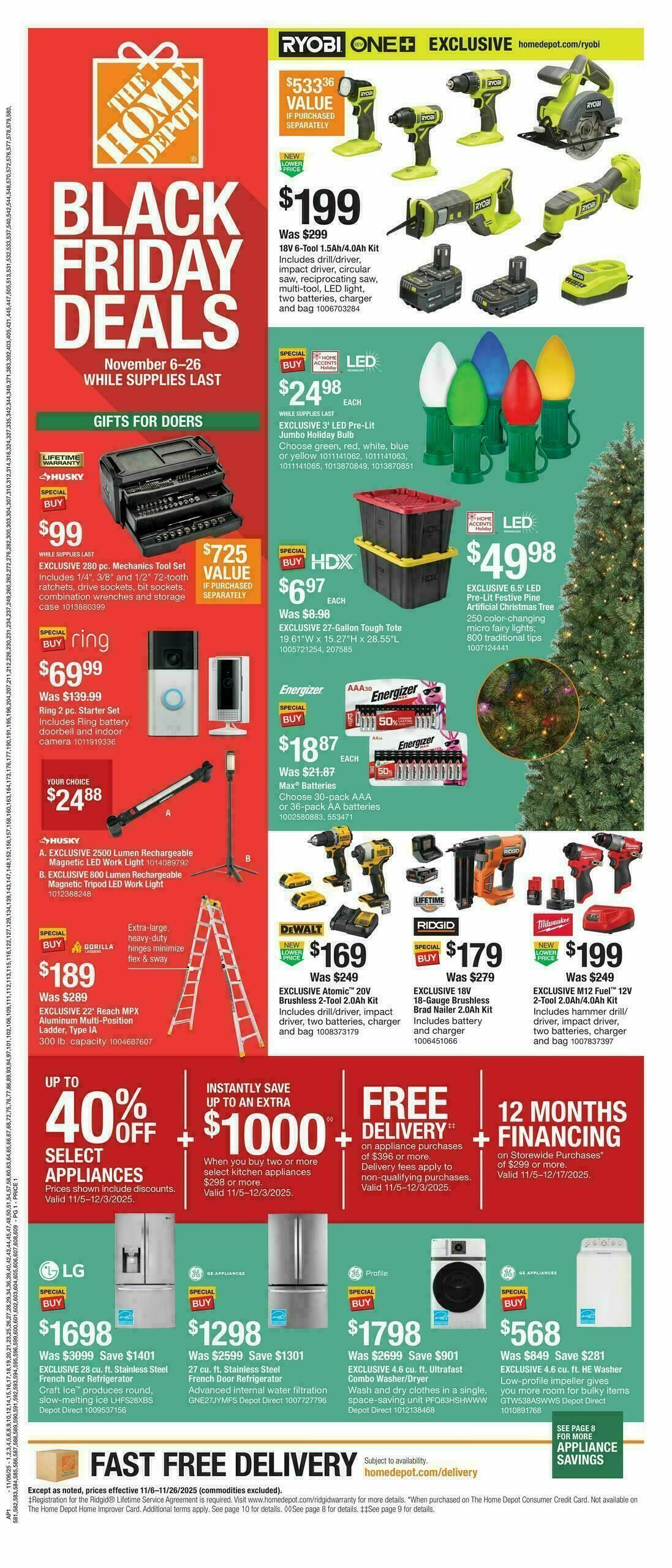 The Home Depot Holiday Day Weekly Ad from November 6