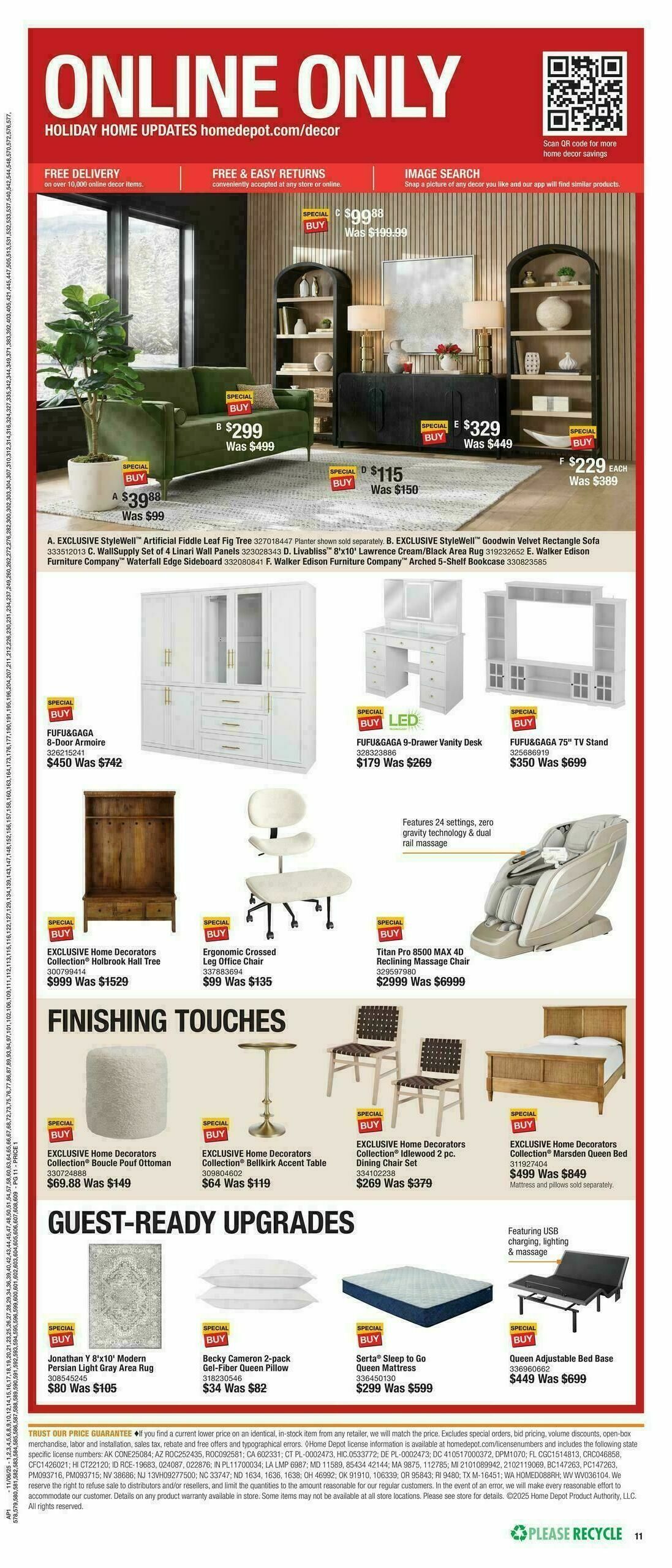 The Home Depot Holiday Day Weekly Ad from November 6