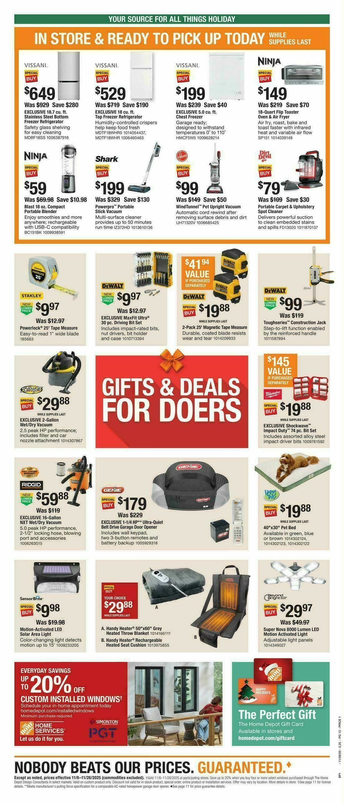 The Home Depot Holiday Day Weekly Ad from November 6
