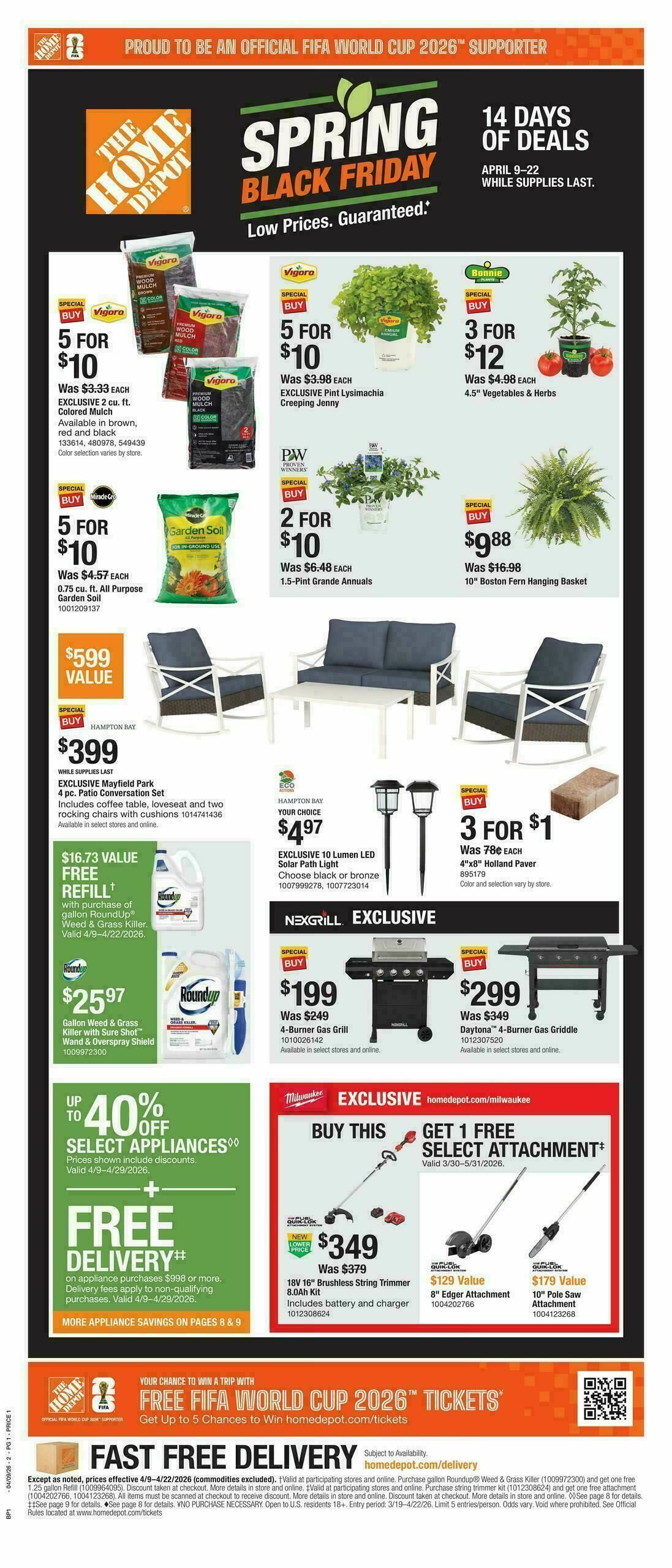 The Home Depot Spring Black Friday Weekly Ad from April 9