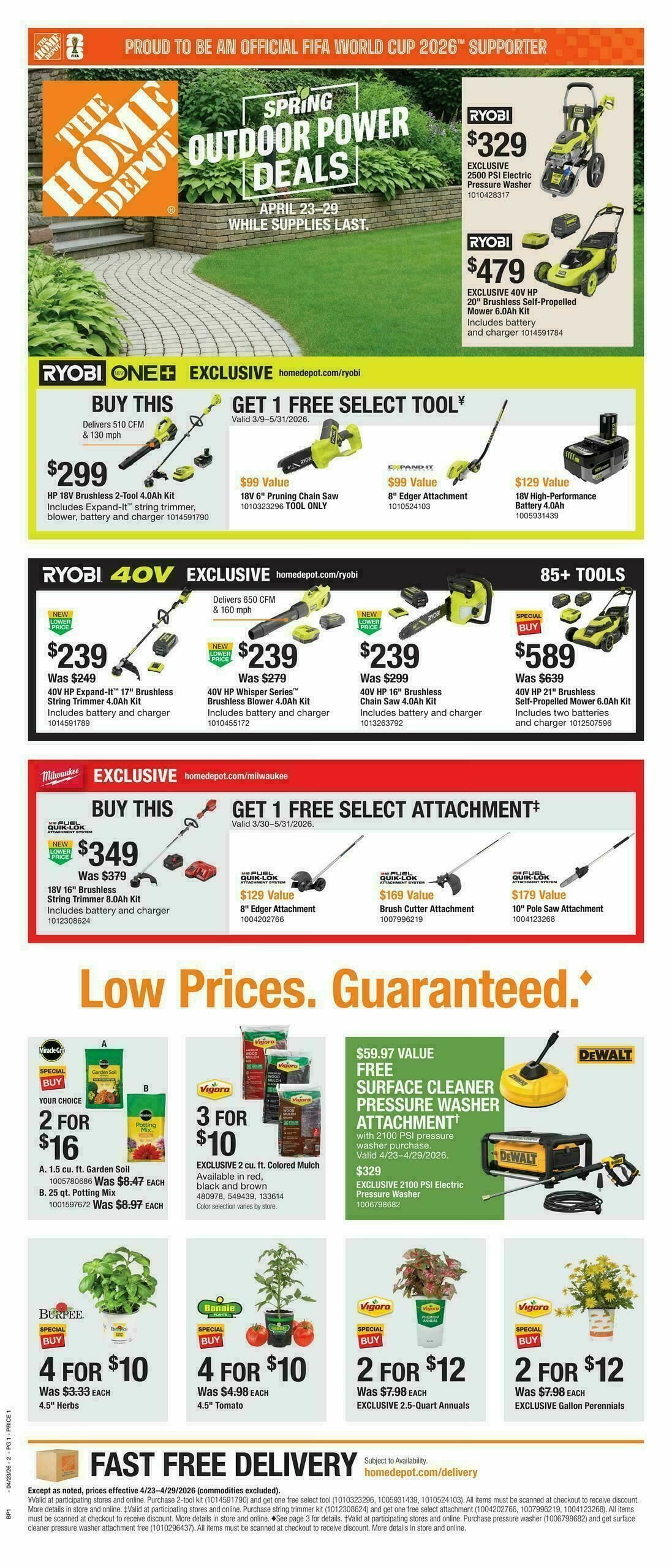 The Home Depot Spring Outdoor Power Deals Weekly Ad from April 23