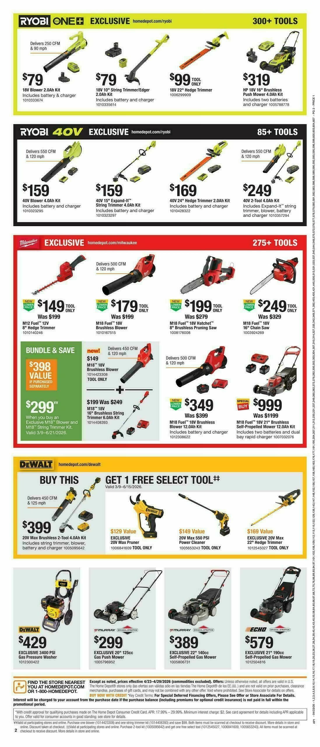 The Home Depot Spring Outdoor Power Deals Weekly Ad from April 23