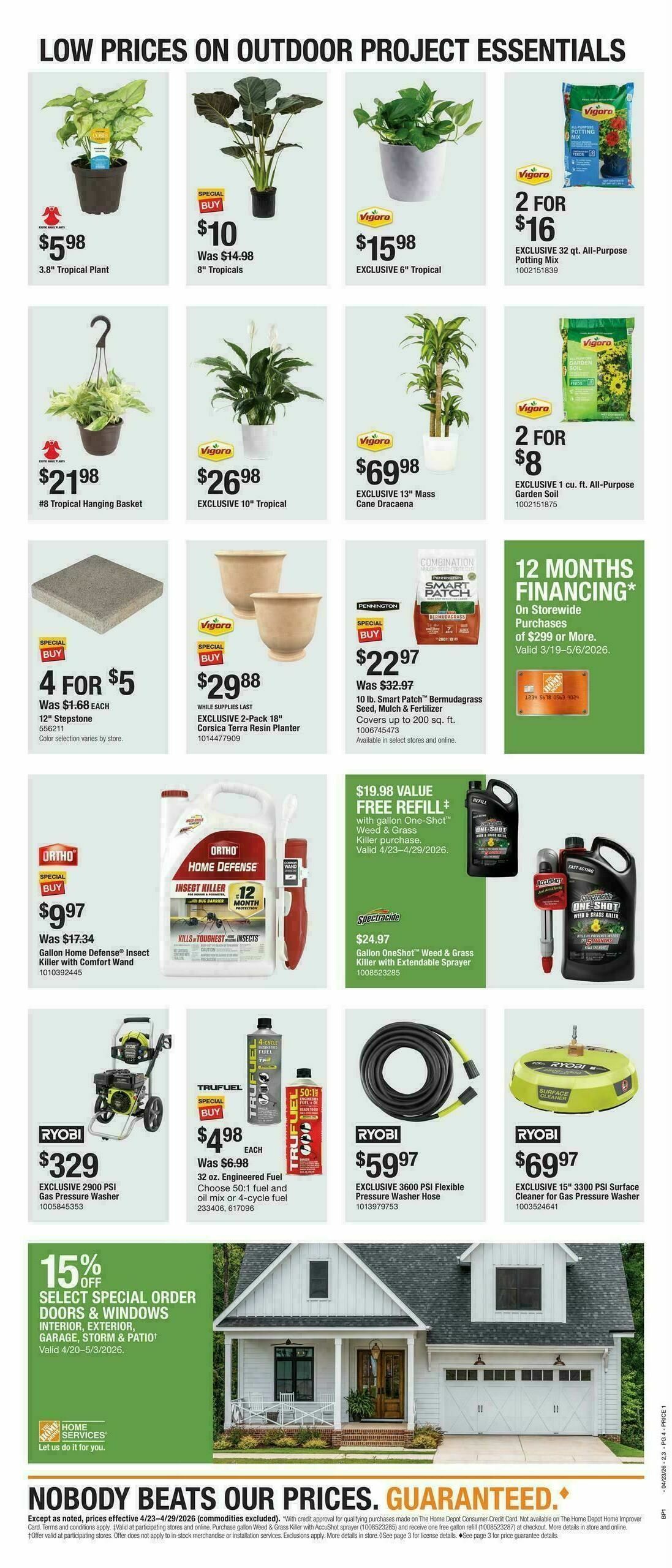 The Home Depot Spring Outdoor Power Deals Weekly Ad from April 23