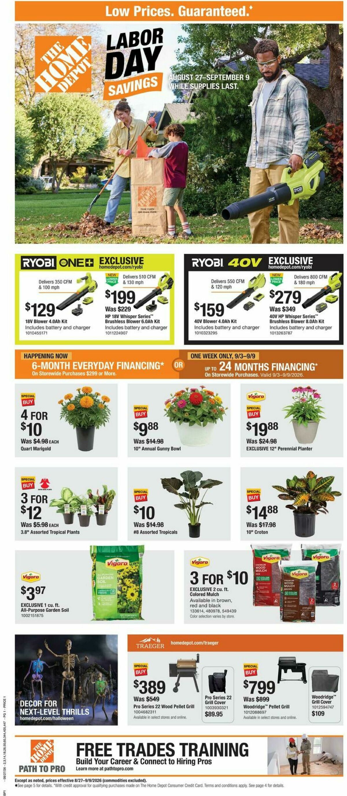The Home Depot Labour Day Saving Weekly Ad from August 27