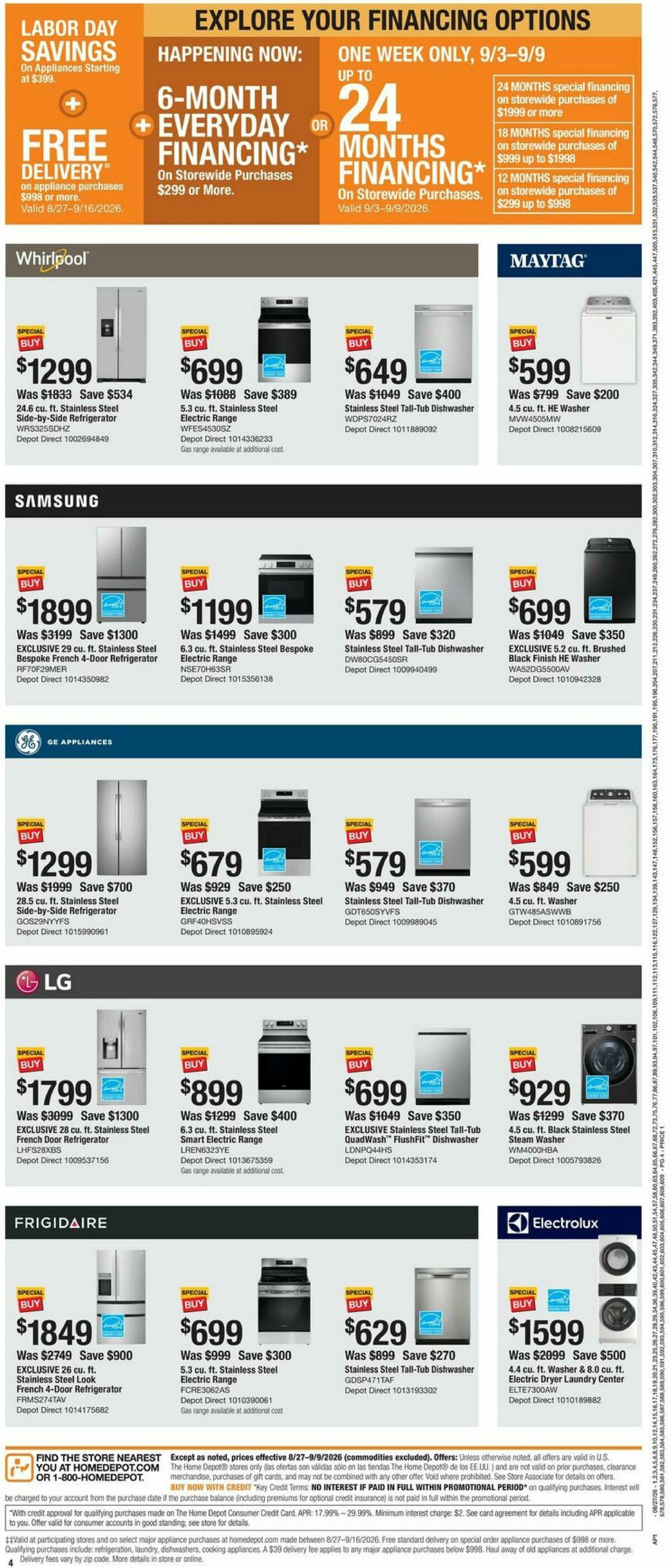The Home Depot Labour Day Saving Weekly Ad from August 27
