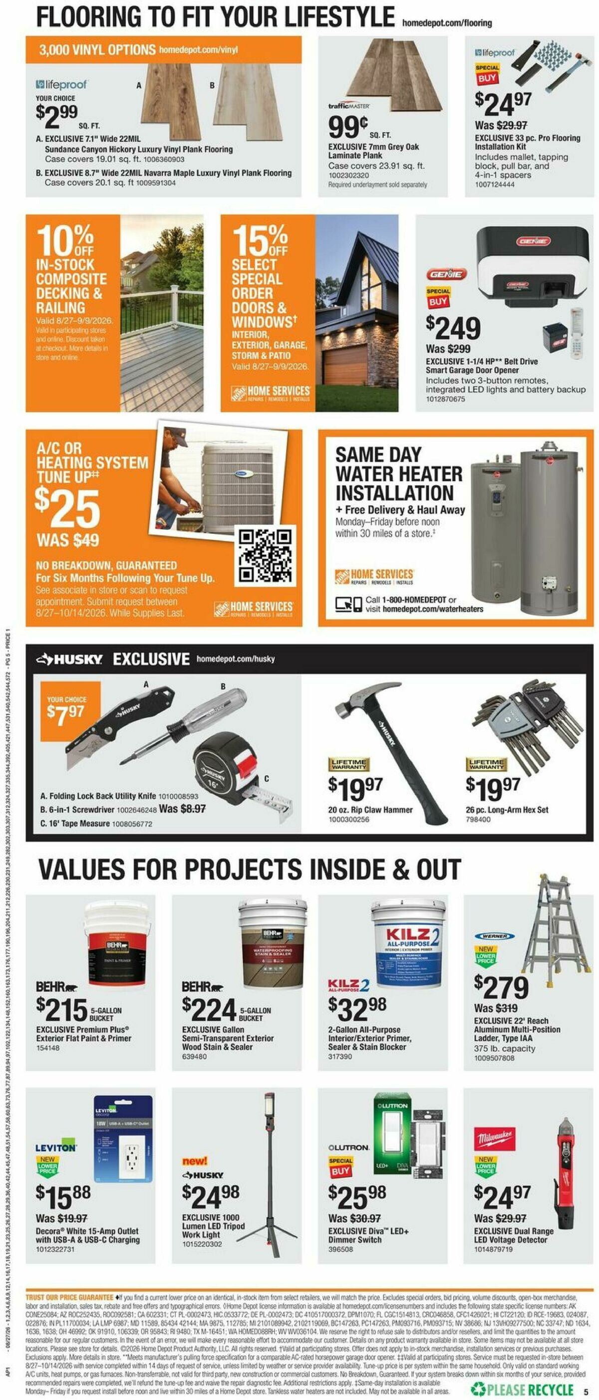 The Home Depot Labour Day Saving Weekly Ad from August 27