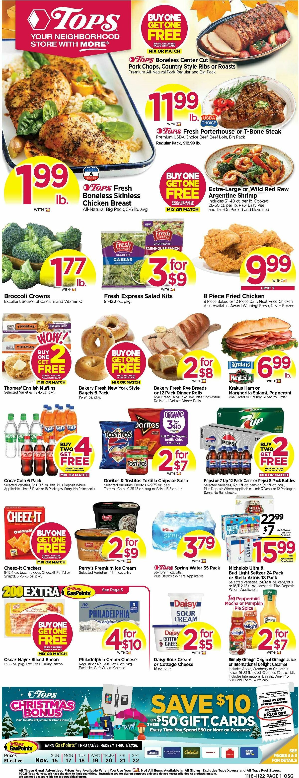 Tops Friendly Markets Weekly Ad from November 16