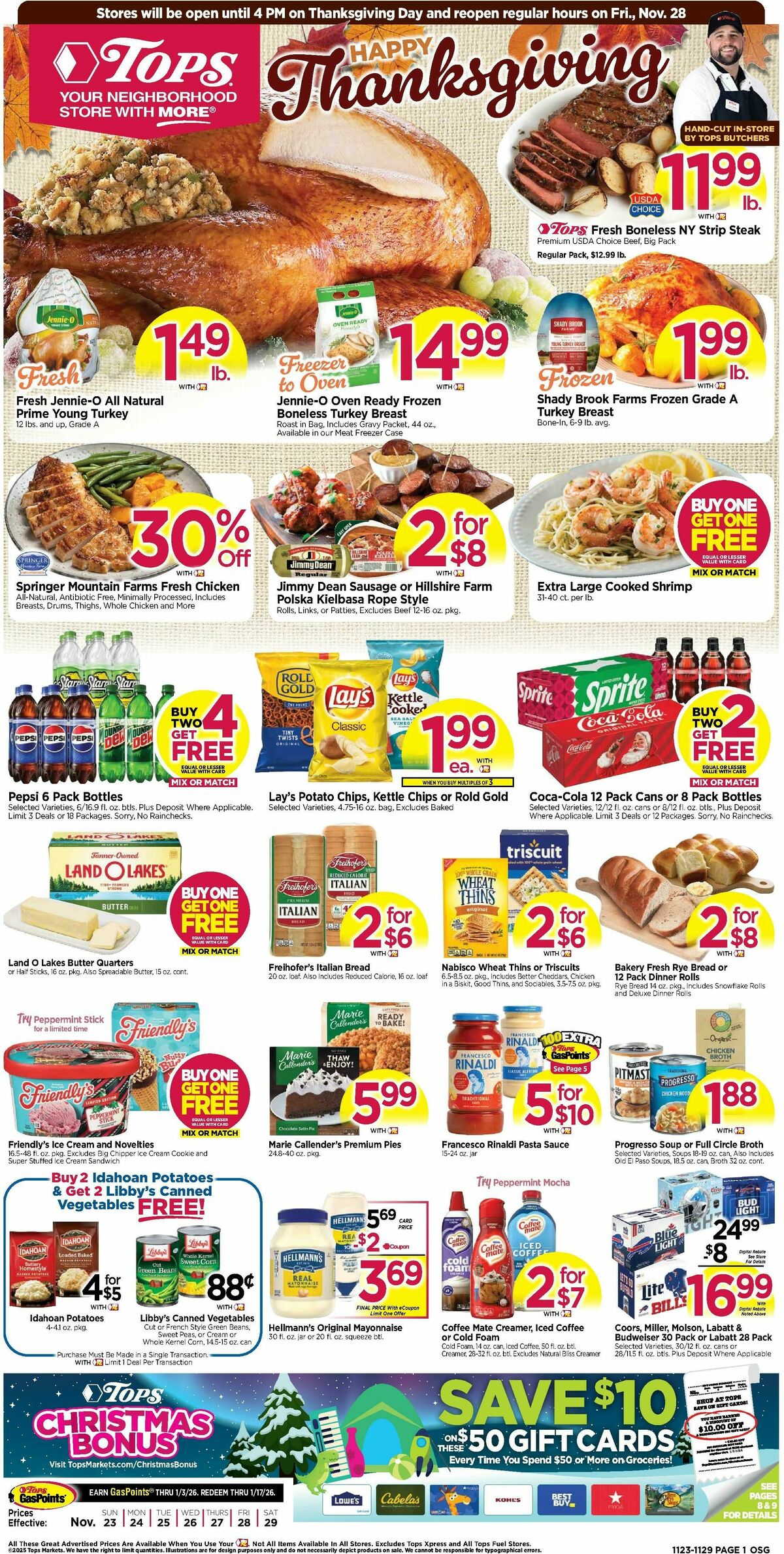 Tops Friendly Markets Weekly Ad from November 23