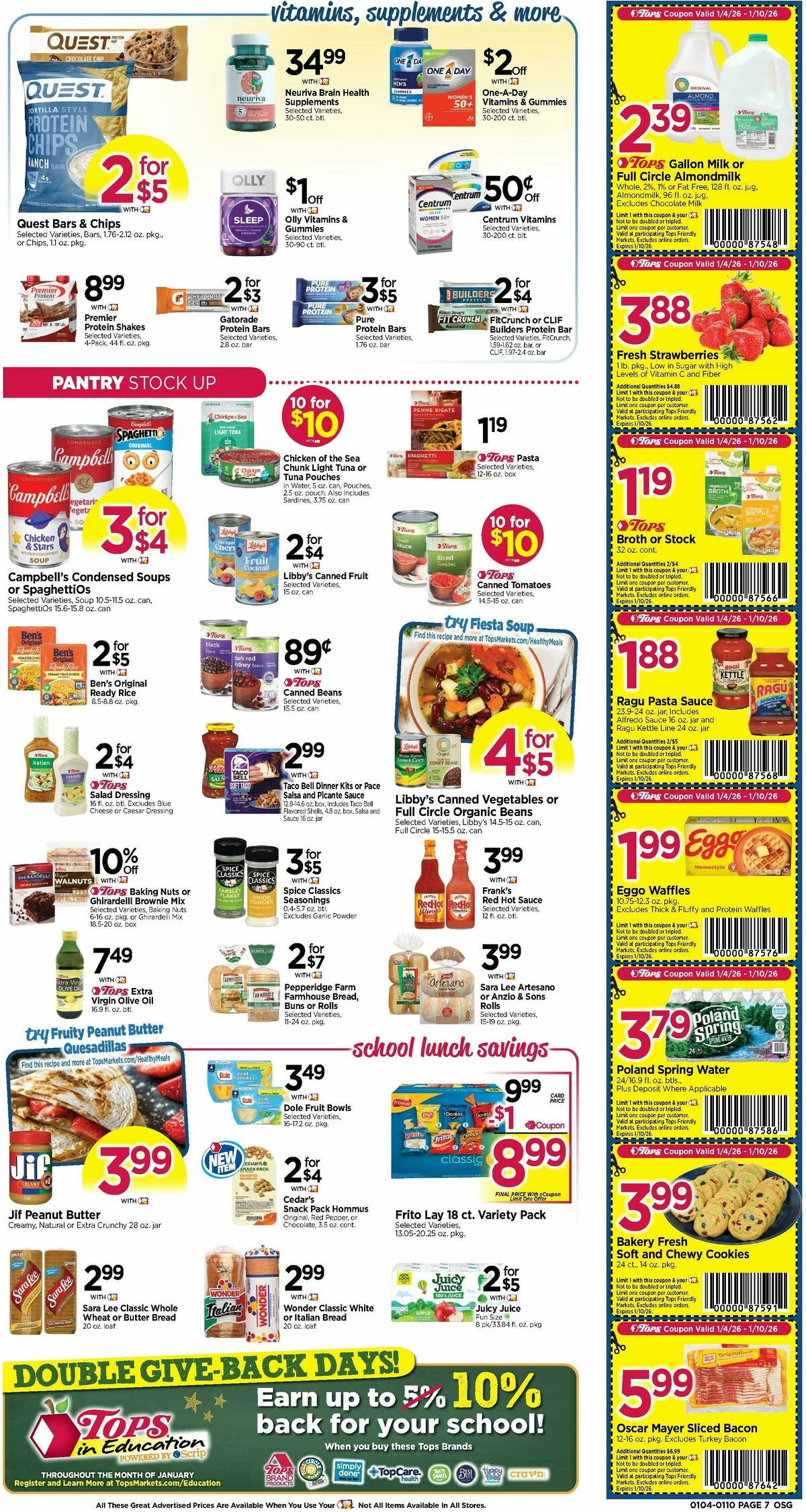 Tops Friendly Markets Weekly Ad from January 4