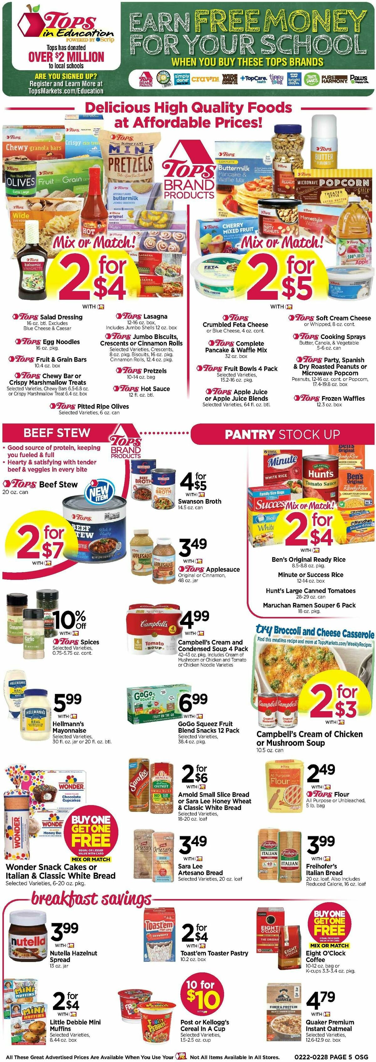 Tops Friendly Markets Weekly Ad from February 22