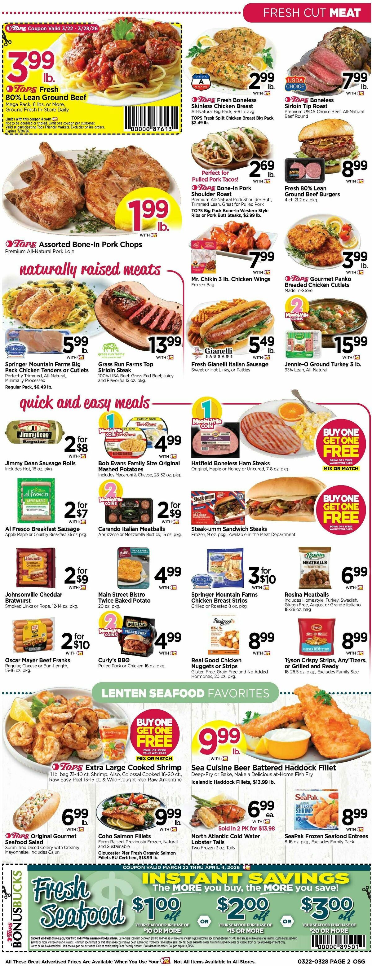 Tops Friendly Markets Weekly Ad from March 22