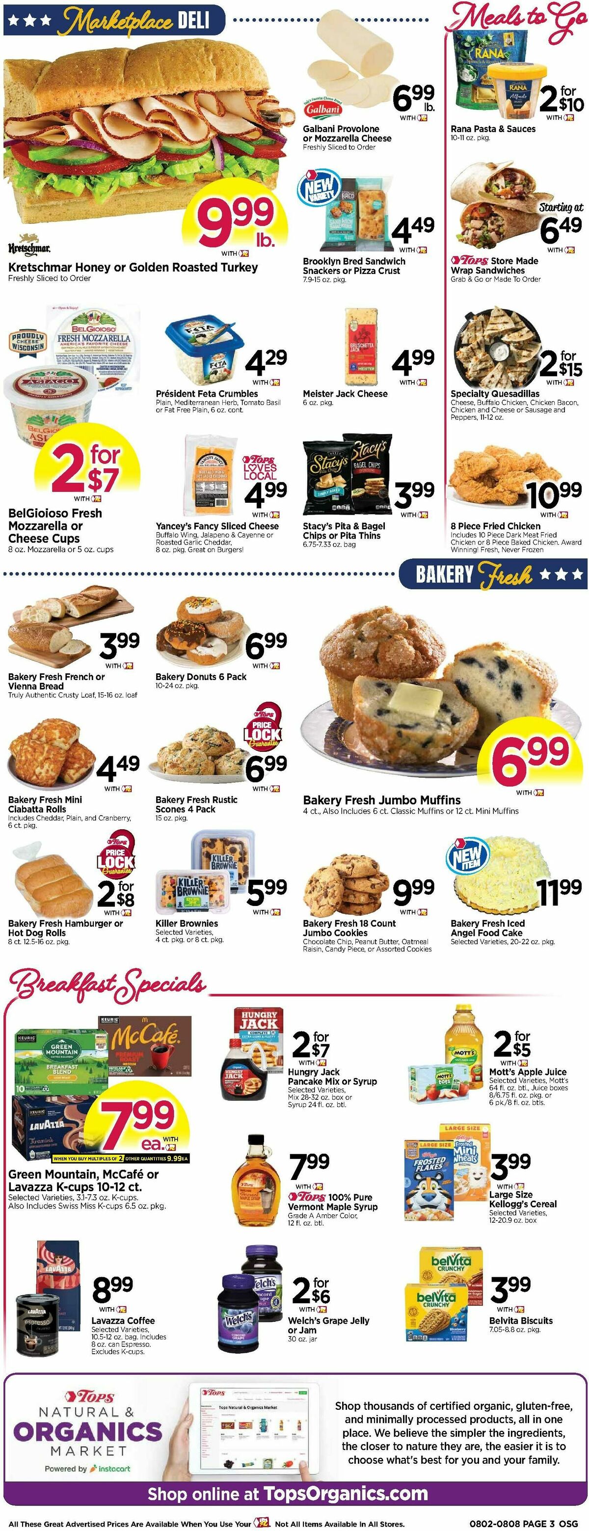 Tops Friendly Markets Weekly Ad from August 2