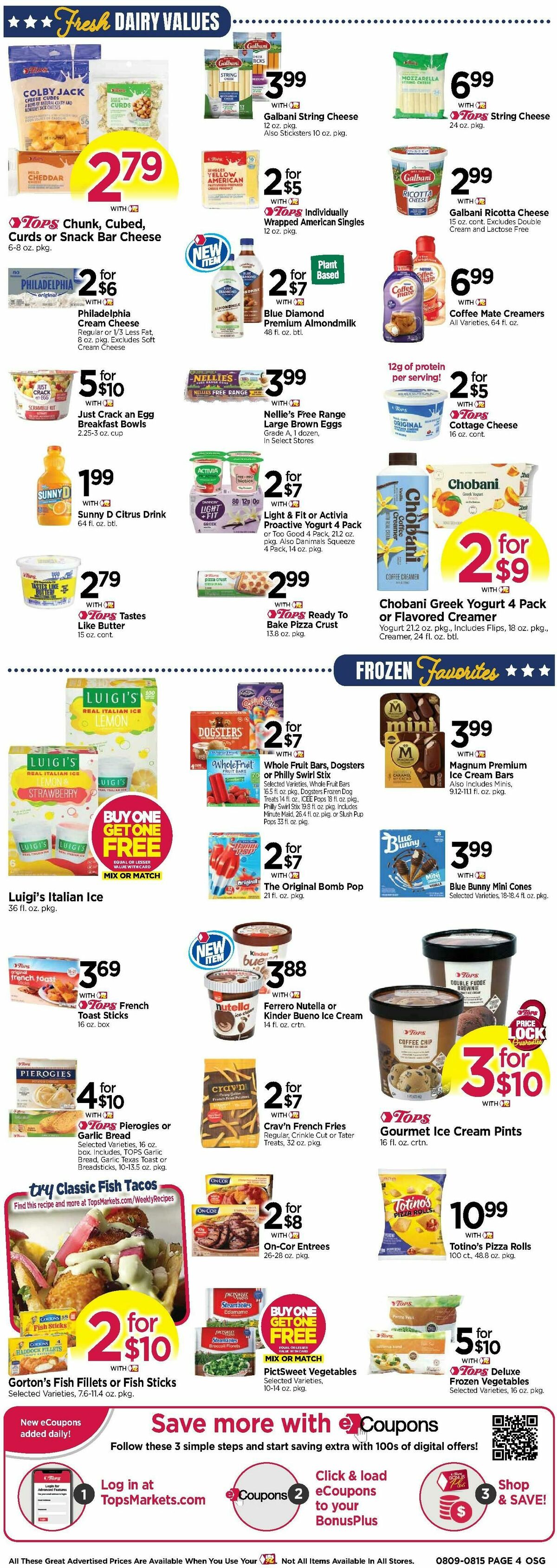 Tops Friendly Markets Weekly Ad from August 9