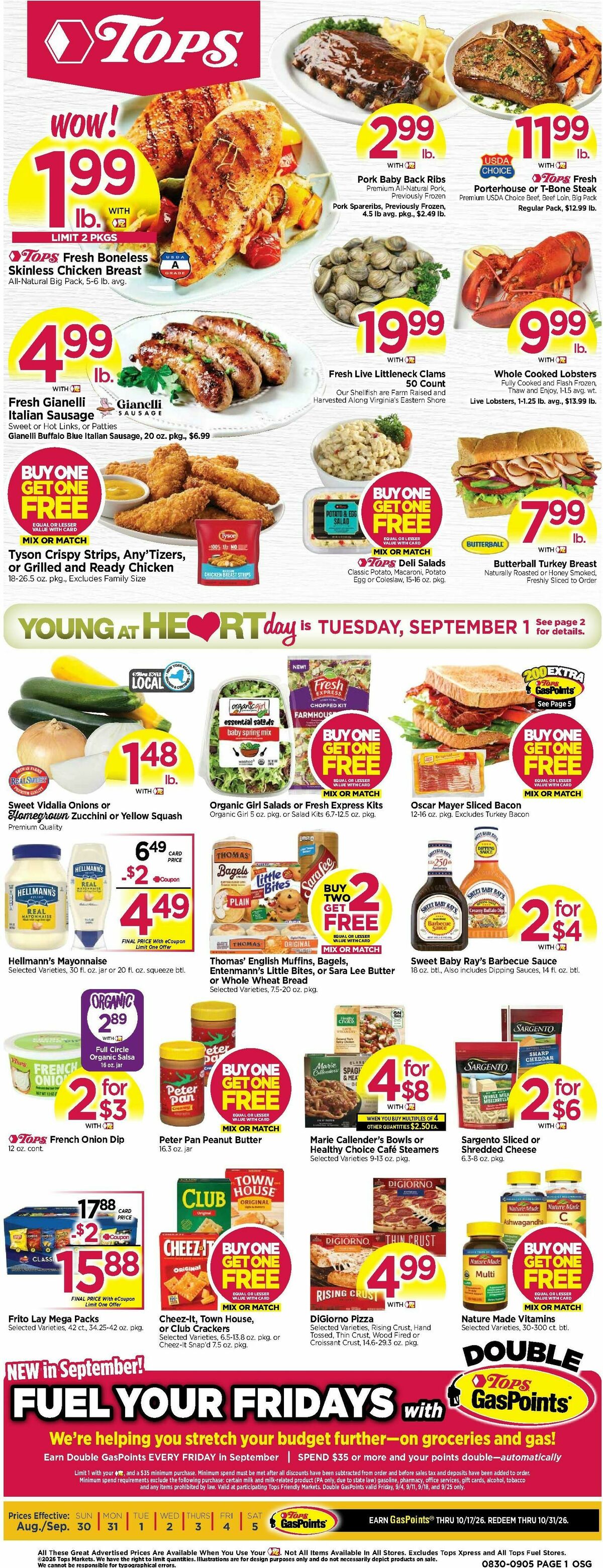 Tops Friendly Markets Weekly Ad from August 30