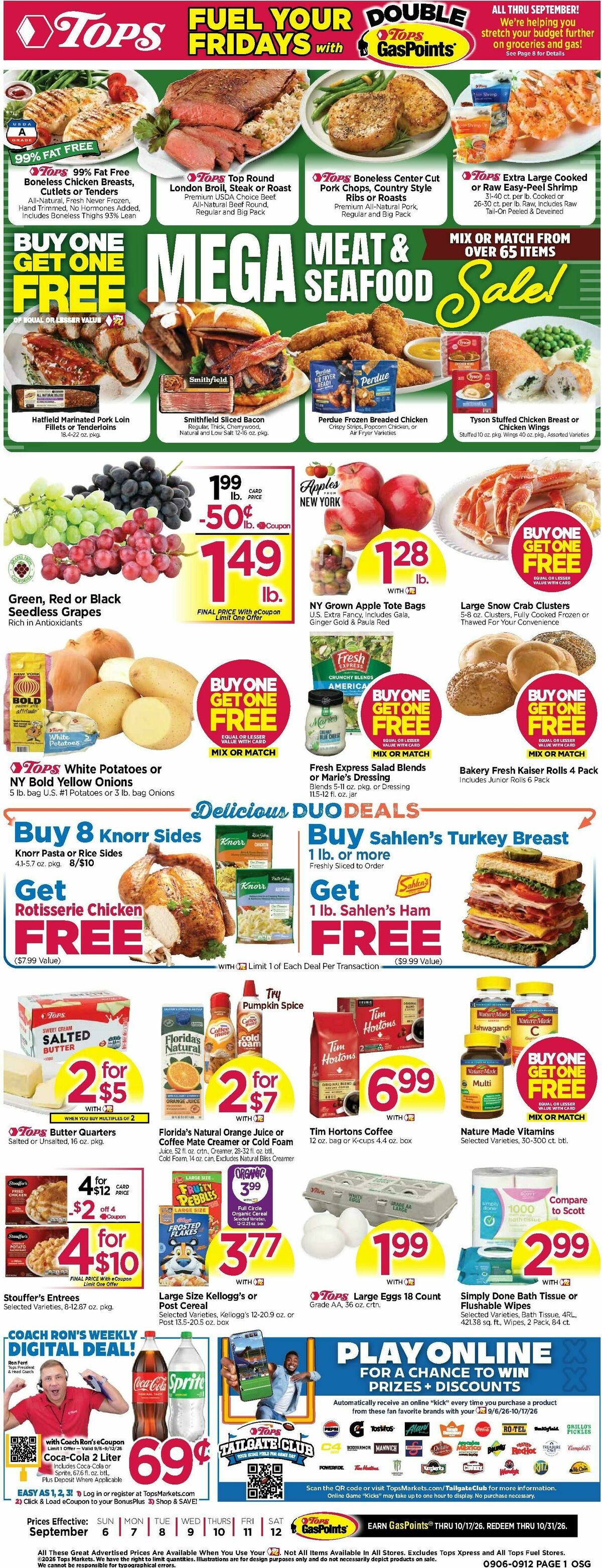 Tops Friendly Markets Weekly Ad from September 6