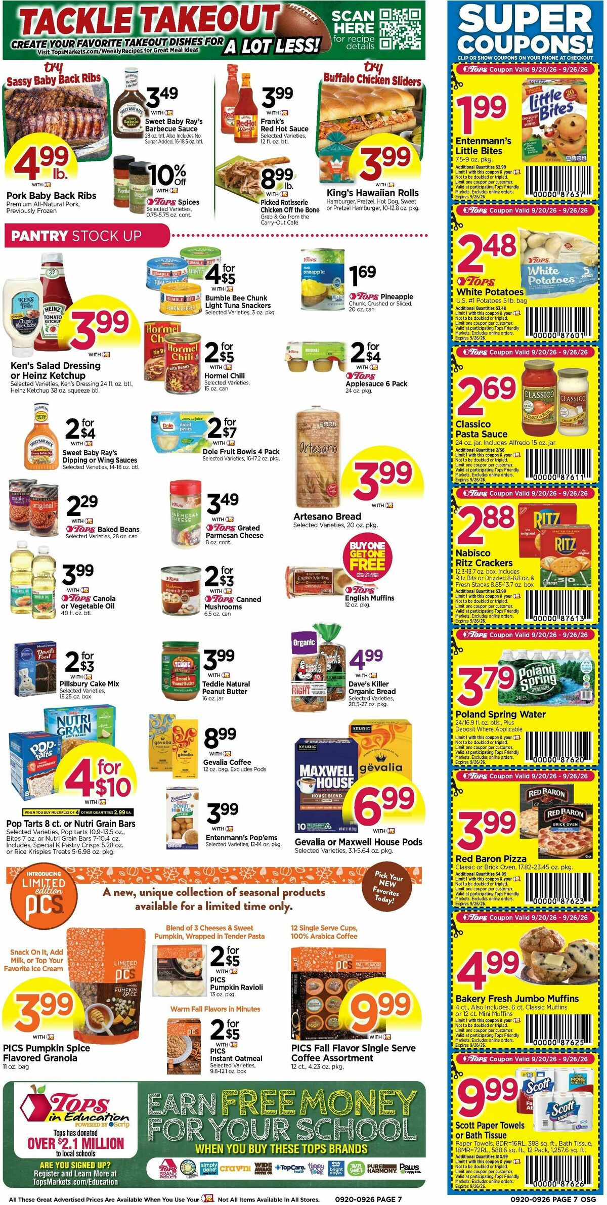 Tops Friendly Markets Weekly Ad from September 20