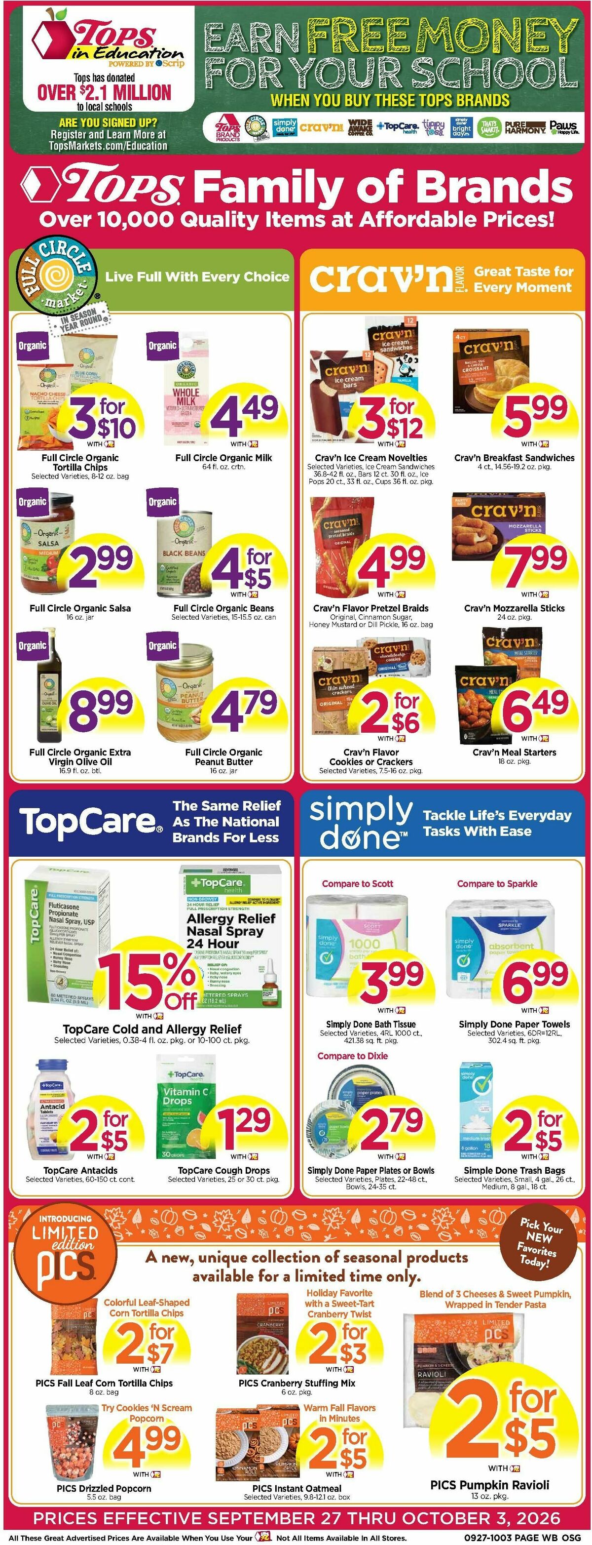 Tops Friendly Markets Weekly Ad from September 27