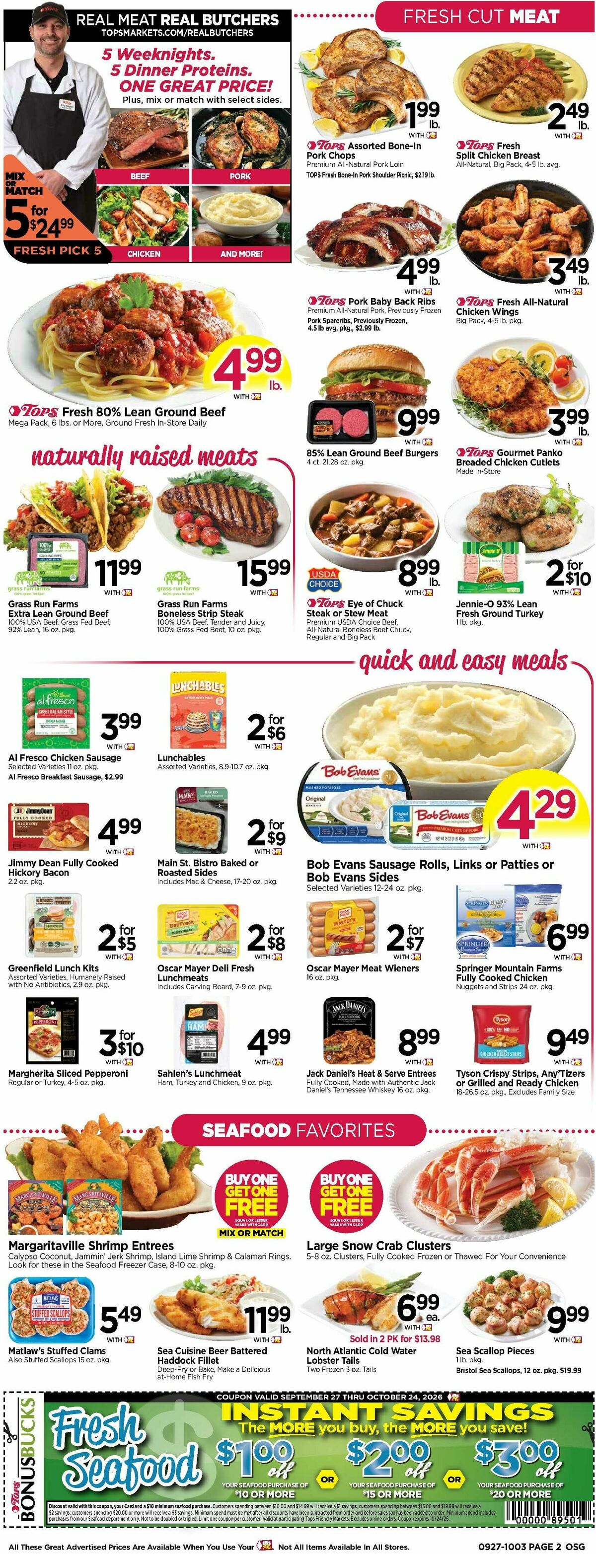 Tops Friendly Markets Weekly Ad from September 27