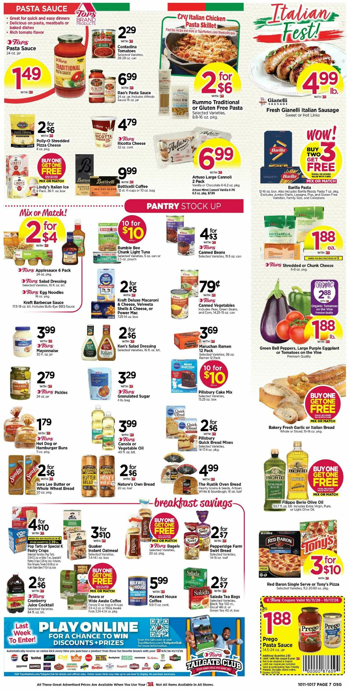 Tops Friendly Markets Weekly Ad from October 11
