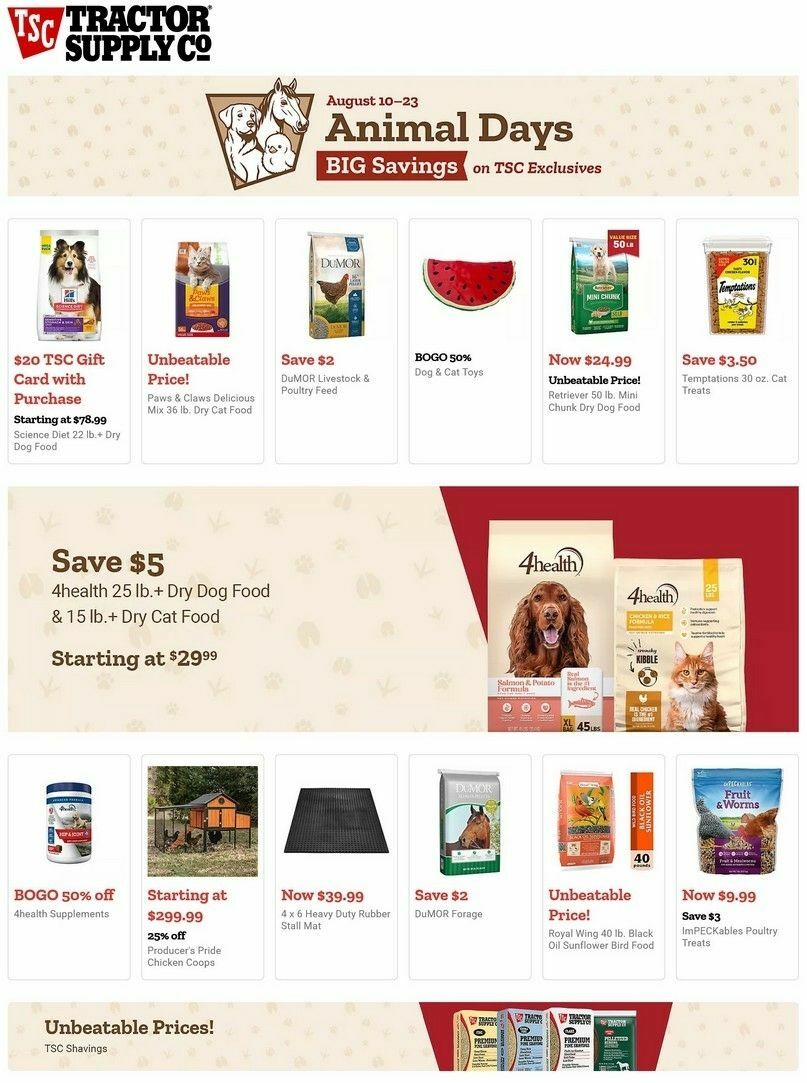 Tractor Supply Weekly Ad from August 10