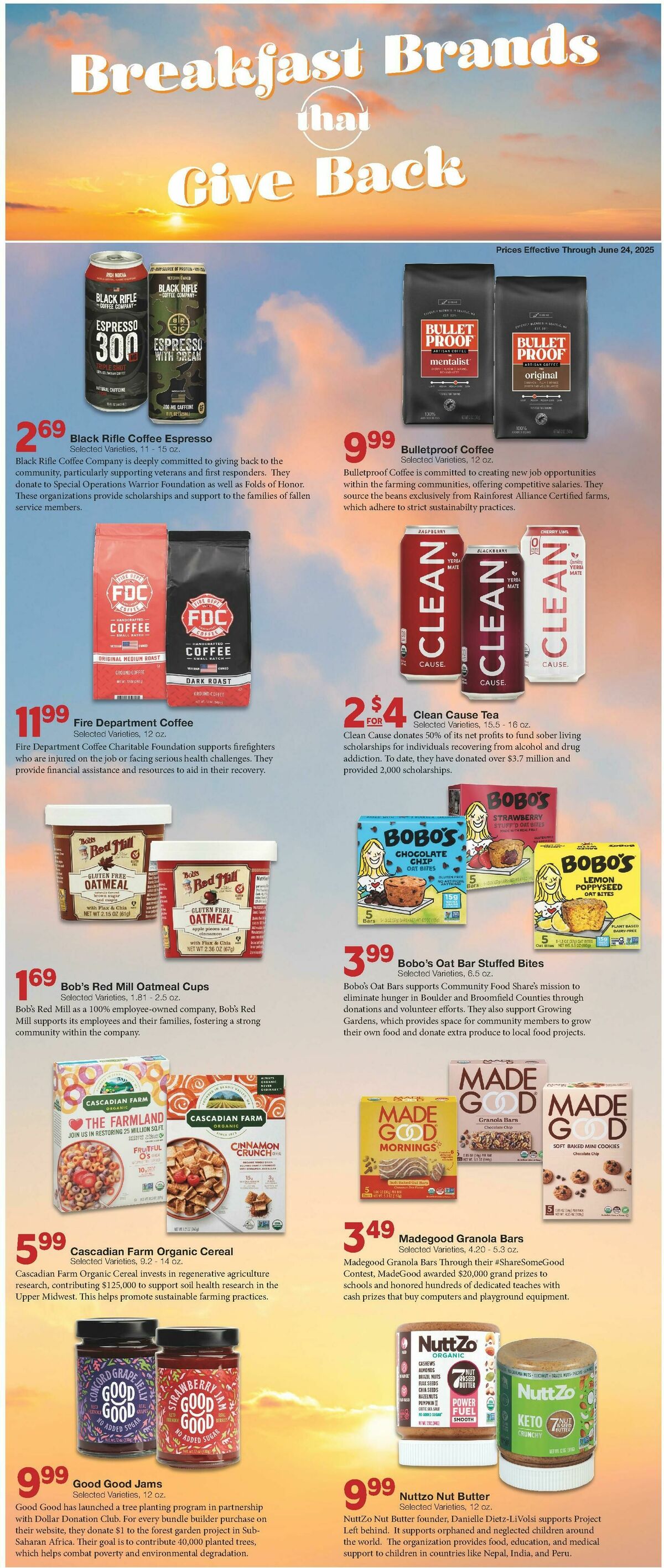 United Supermarkets Breakfast Brands that Give Back Weekly Ad from June 4
