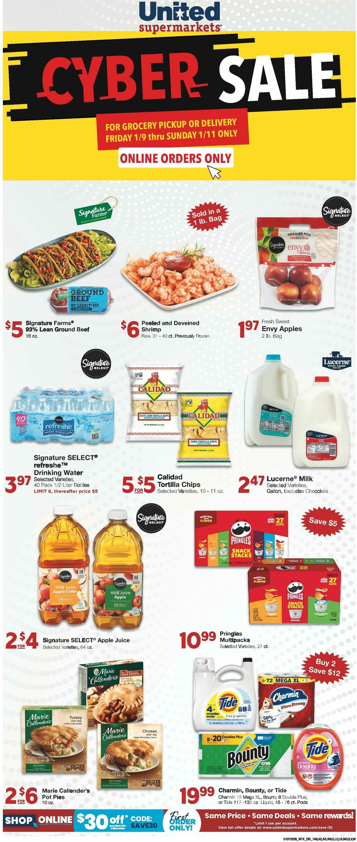 United Supermarkets Cyber Sale Weekly Ad from January 9