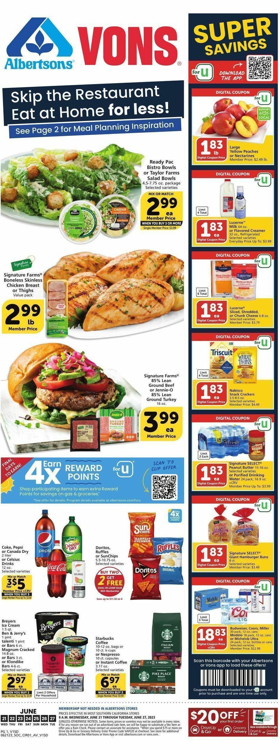 Vons Weekly Ad from June 21