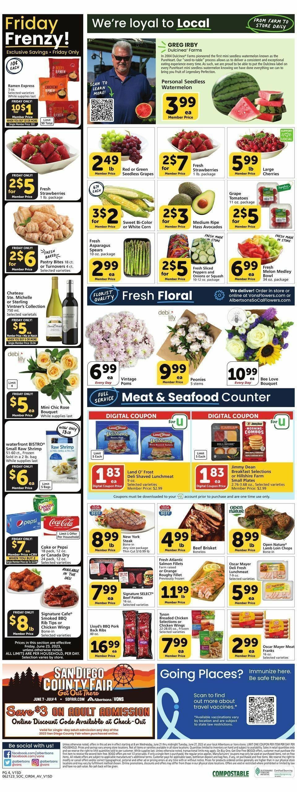 Vons Weekly Ad from June 21