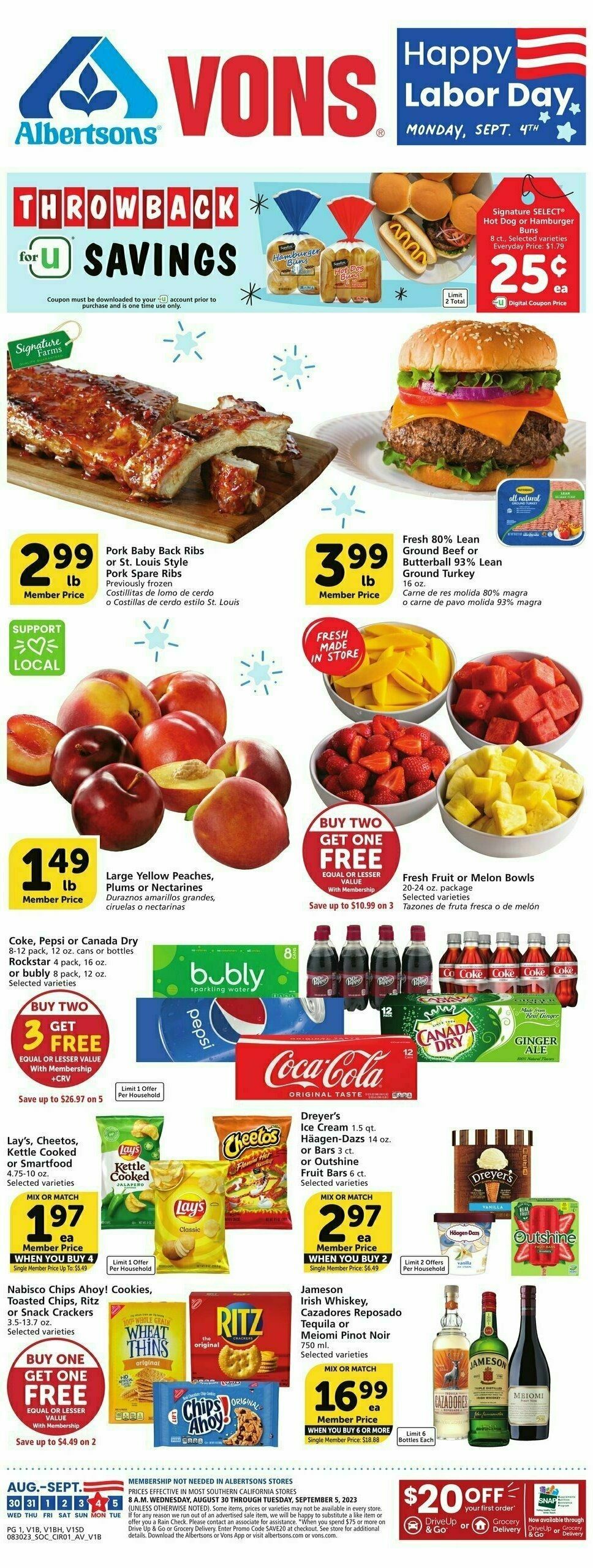 Vons Weekly Ad from August 30