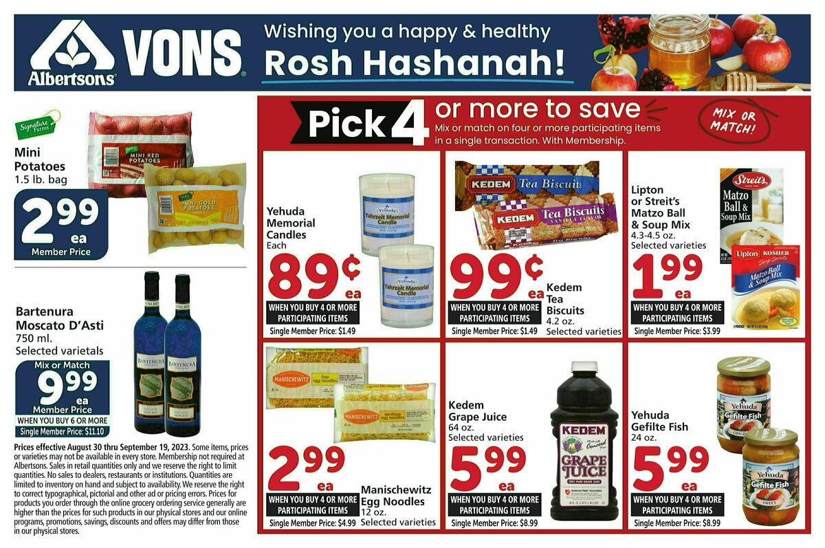 Vons Specialty Publication Weekly Ad from August 30