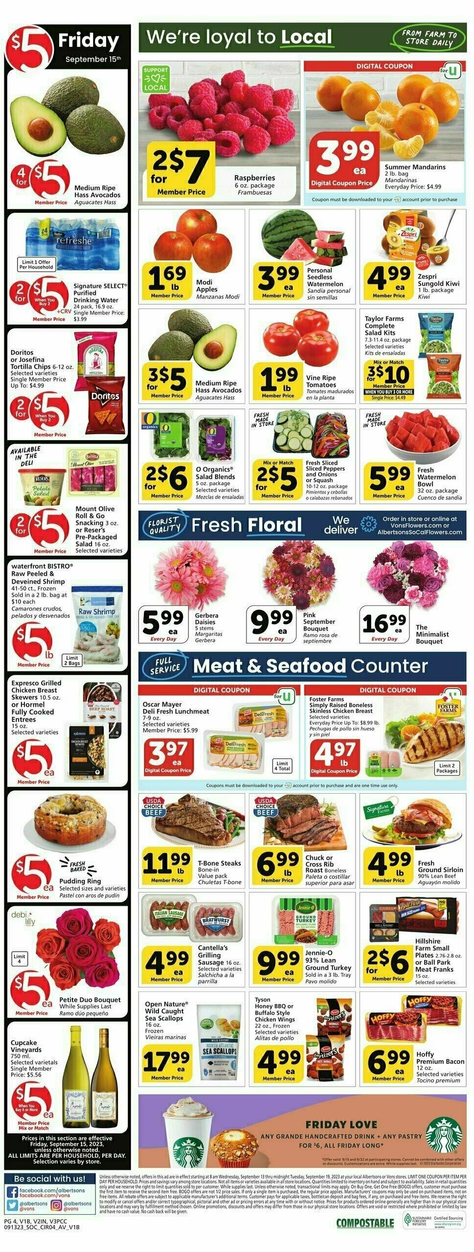 Vons Weekly Ad from September 13