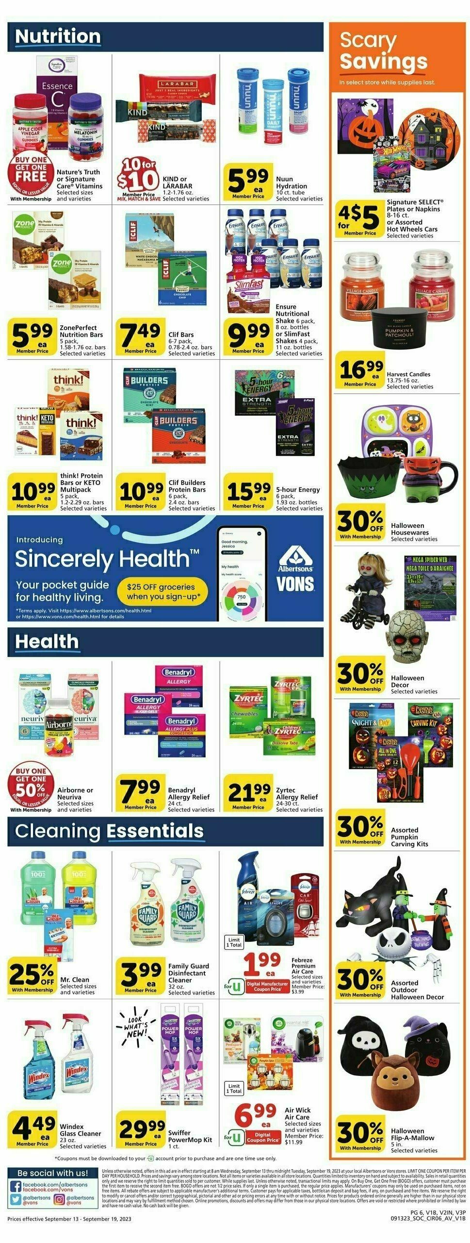 Vons Weekly Ad from September 13