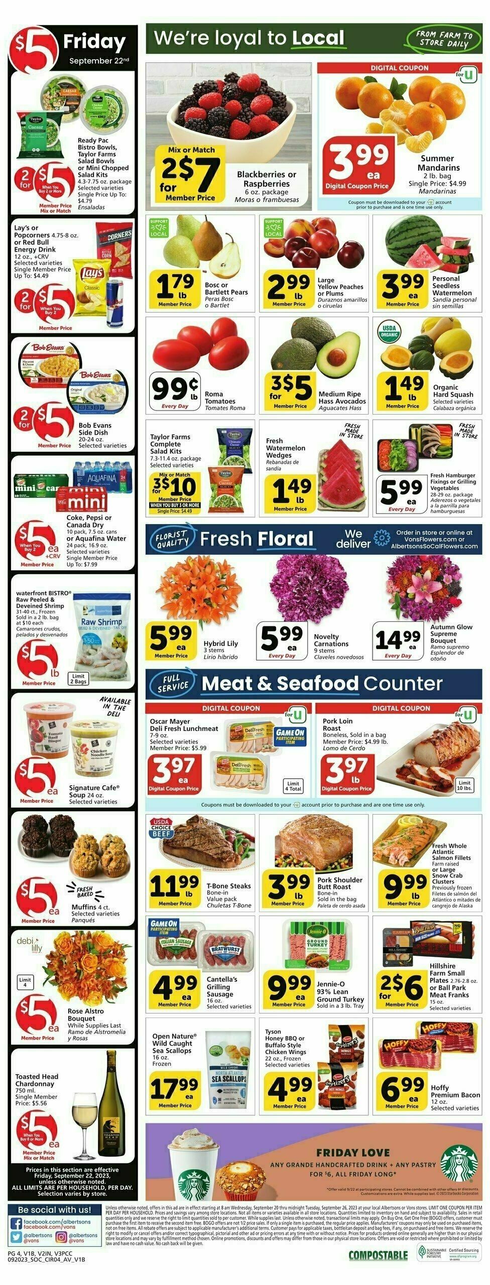 Vons Weekly Ad from September 20