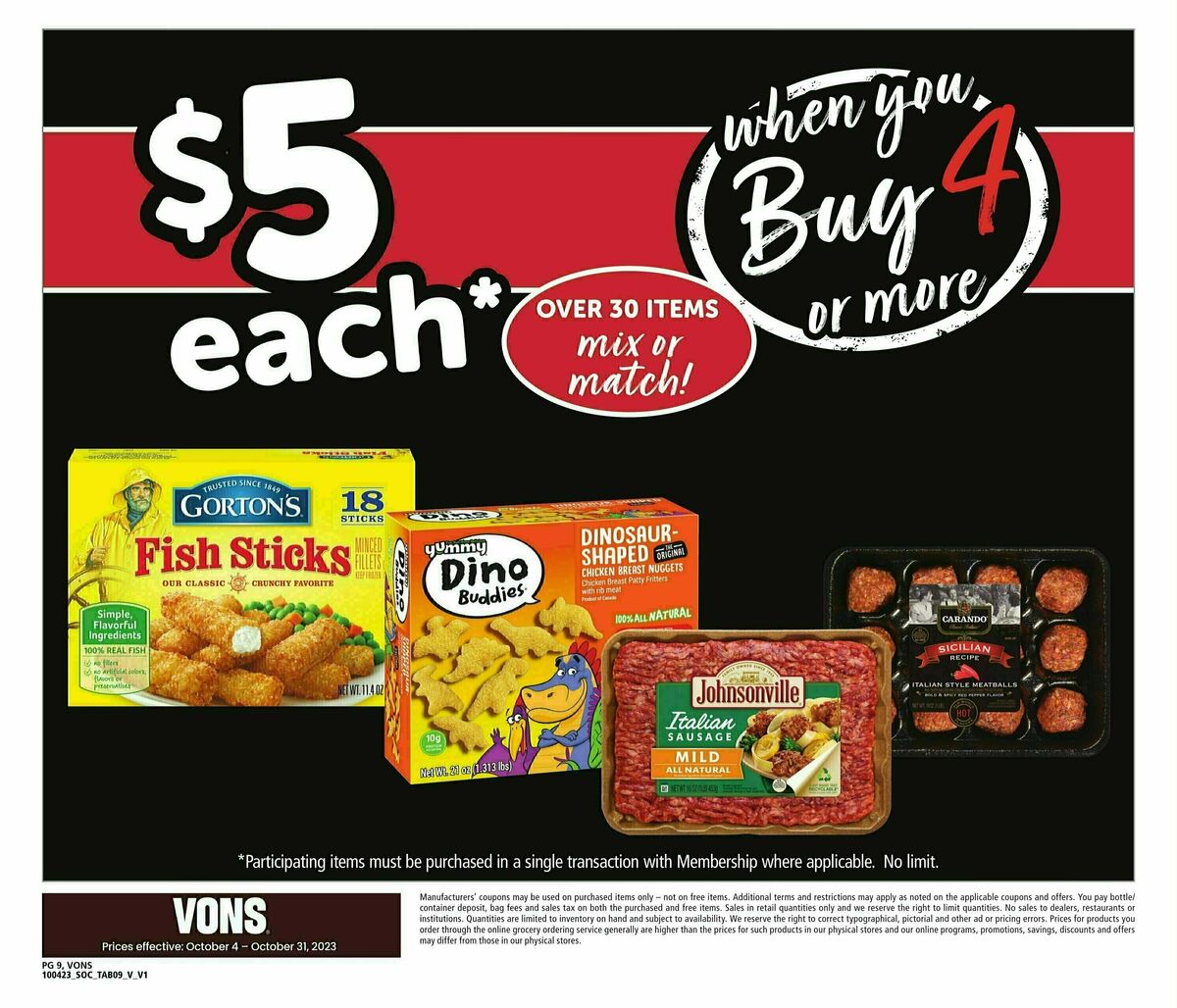 Vons Big Book of Savings Weekly Ad from October 4