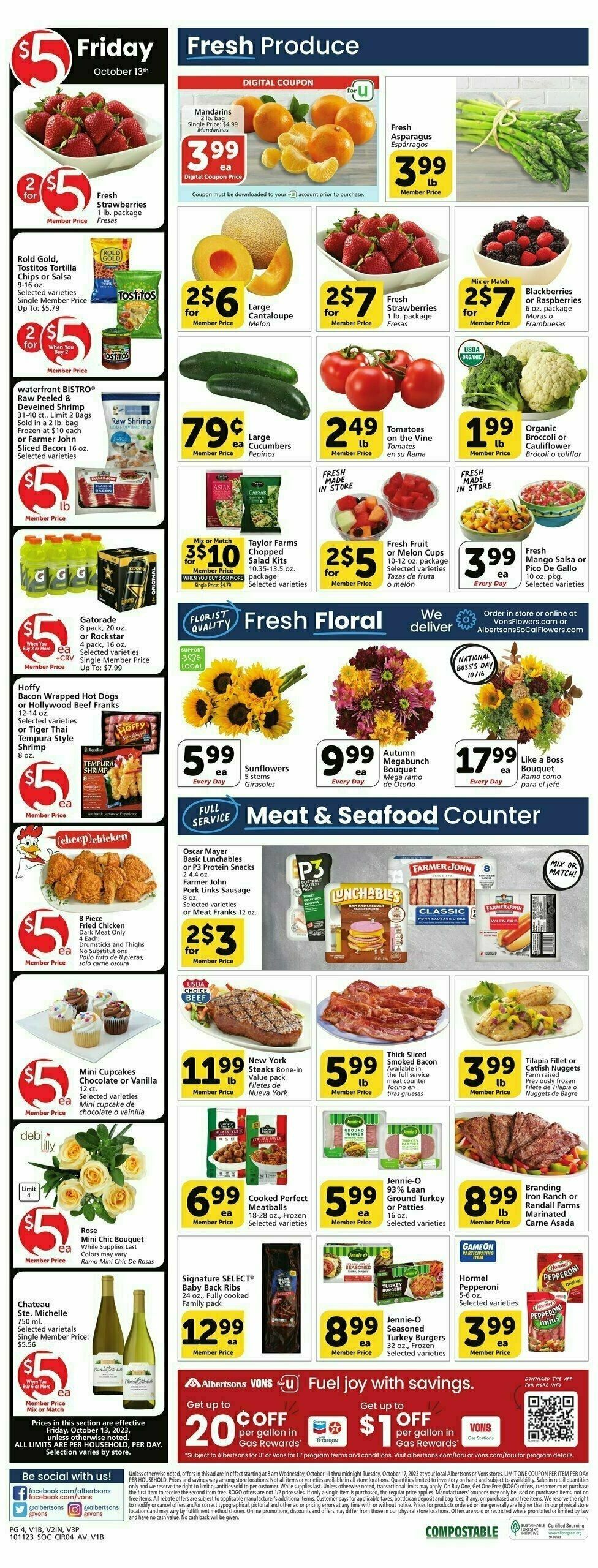 Vons Weekly Ad from October 11