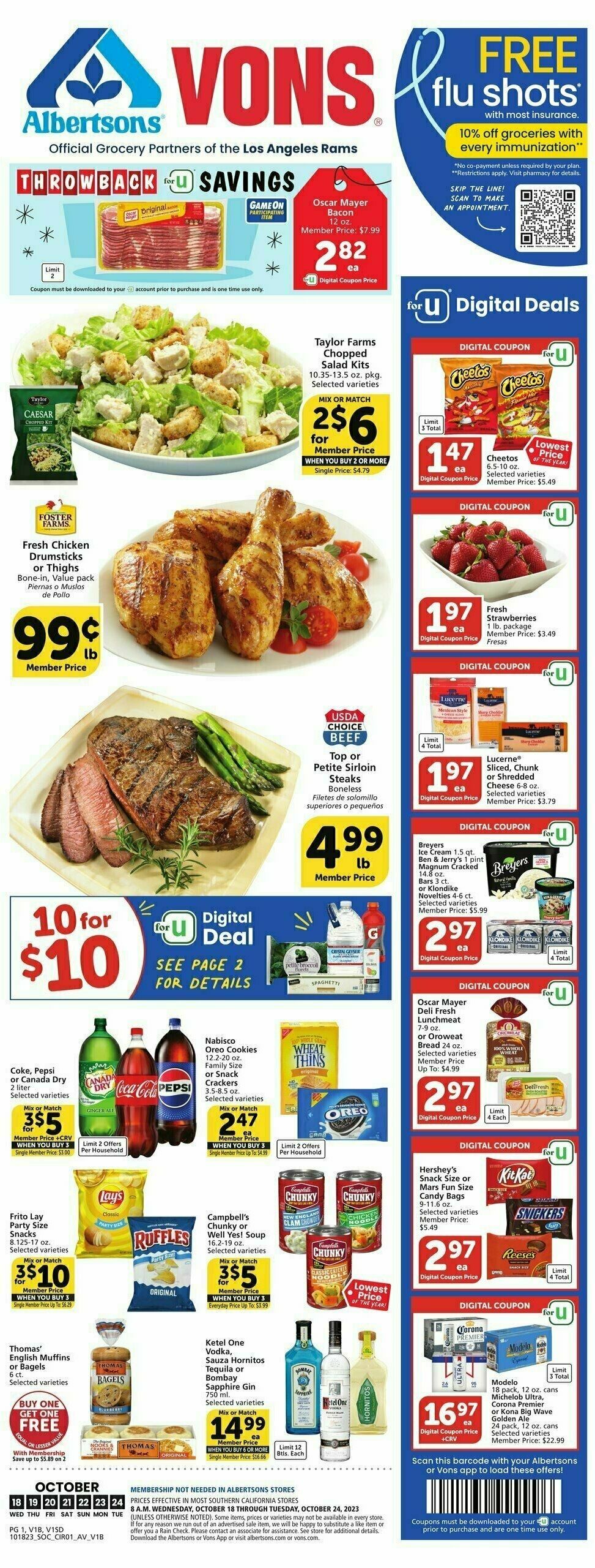 Vons Weekly Ad from October 18