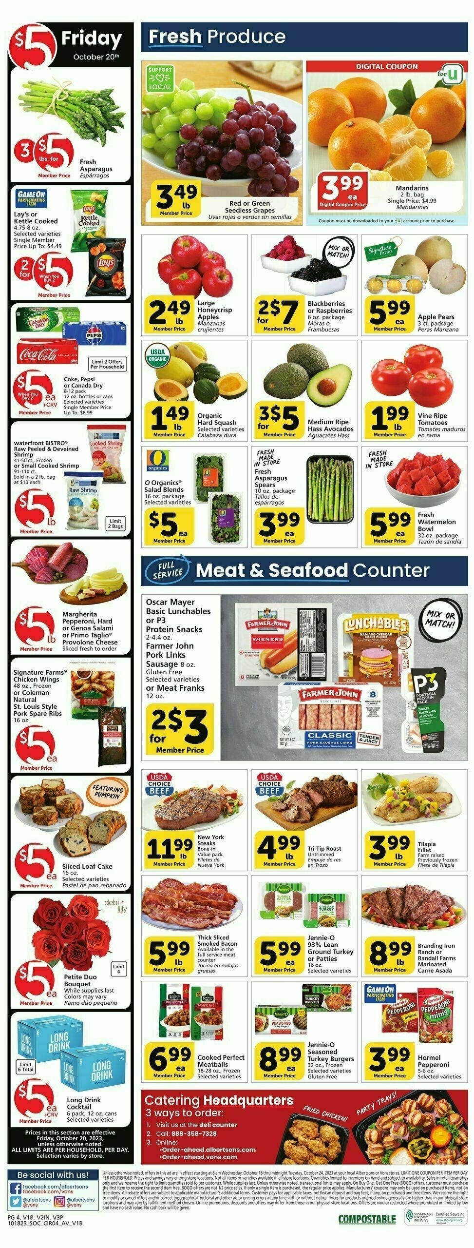 Vons Weekly Ad from October 18