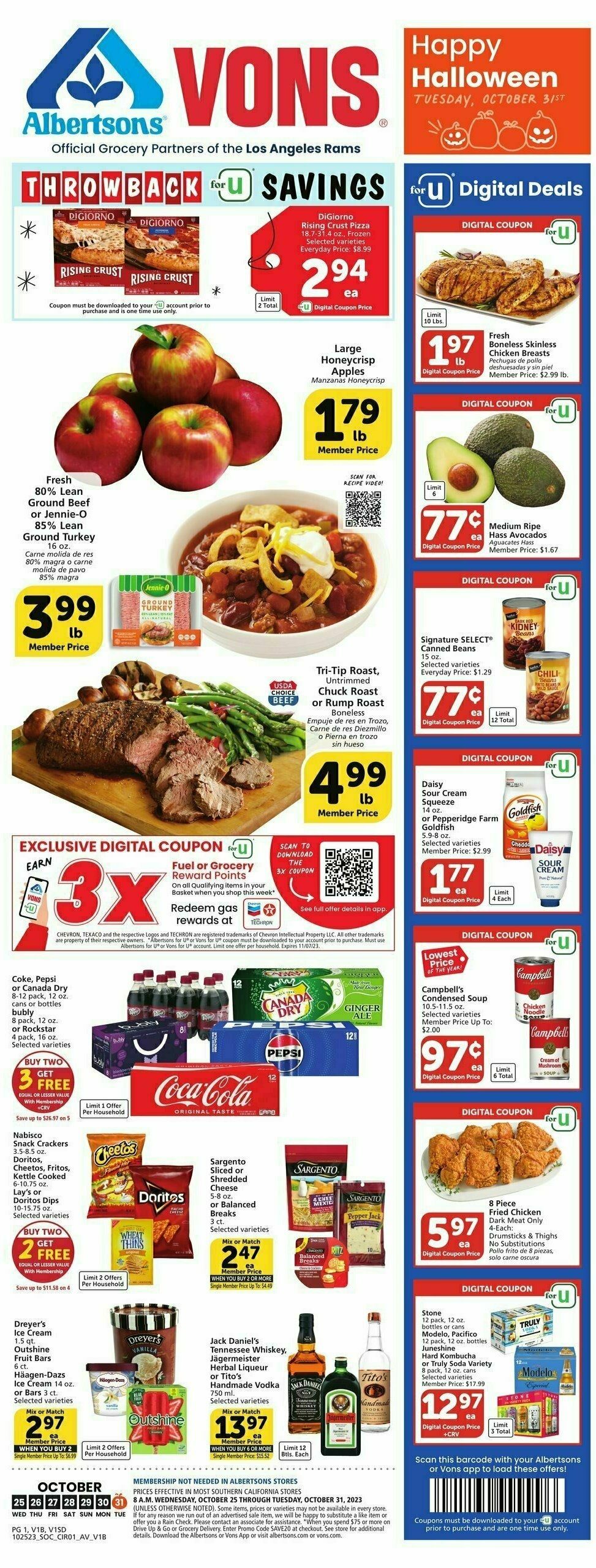 Vons Weekly Ad from October 25