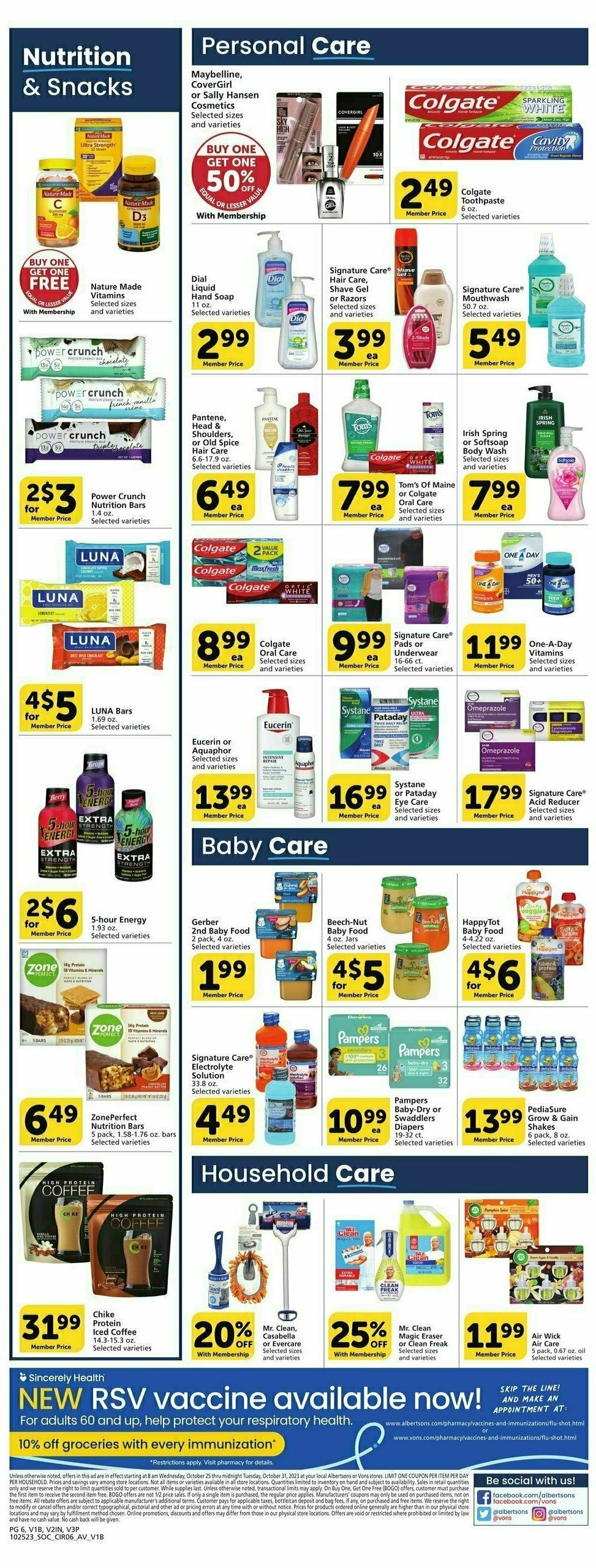 Vons Weekly Ad from October 25