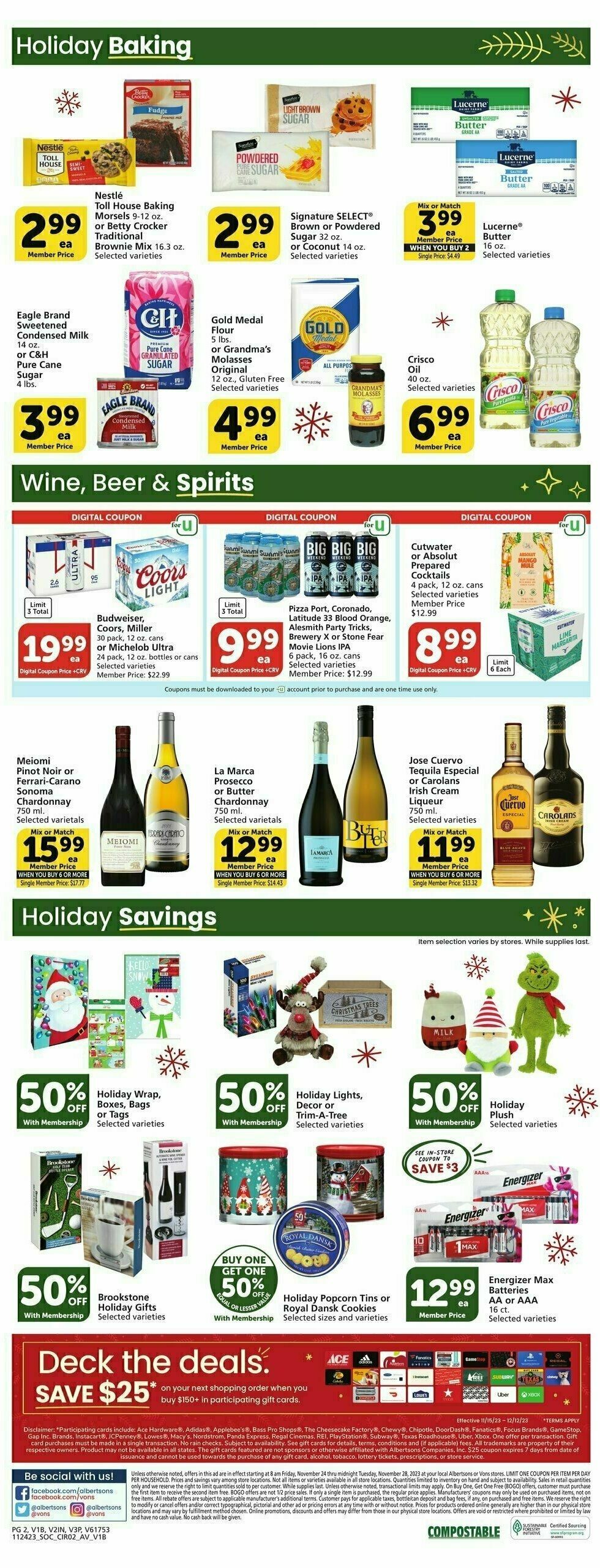 Vons Weekly Ad from November 24
