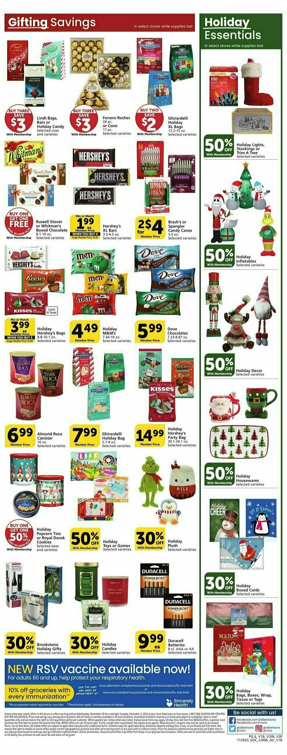 Vons Weekly Ad from November 29