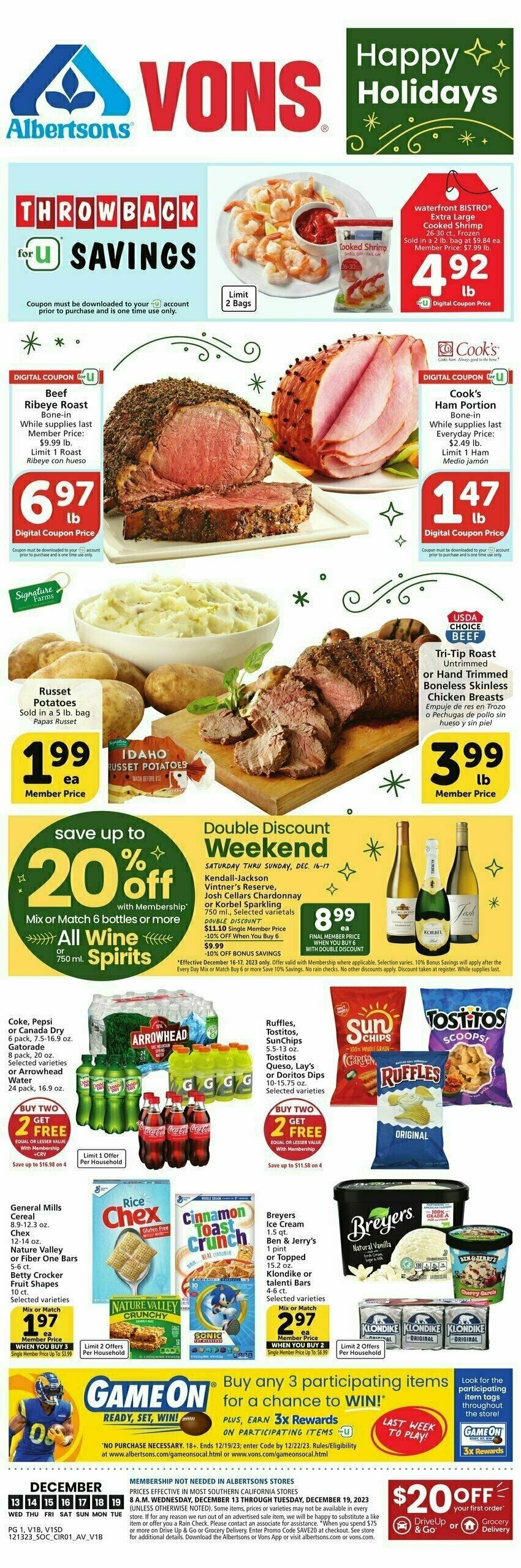 Vons Weekly Ad from December 13