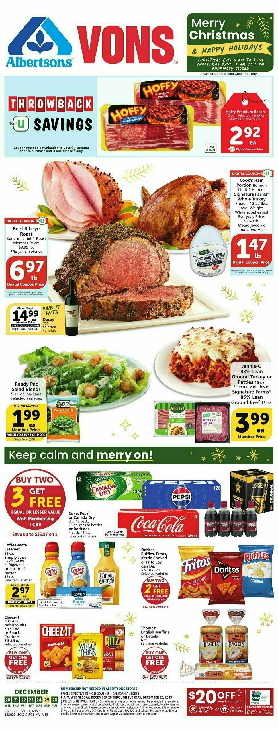 Vons Weekly Ad from December 20