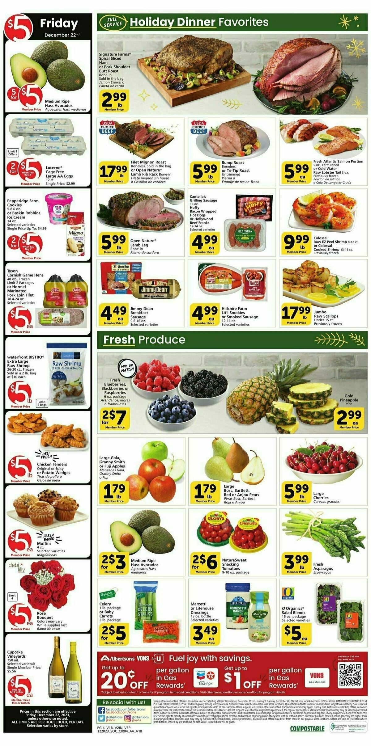 Vons Weekly Ad from December 20