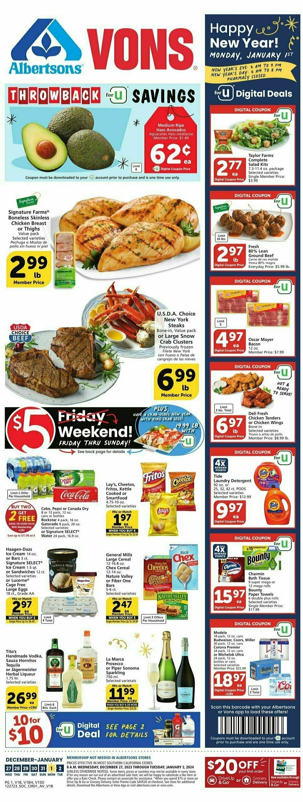 Vons Weekly Ad from December 27
