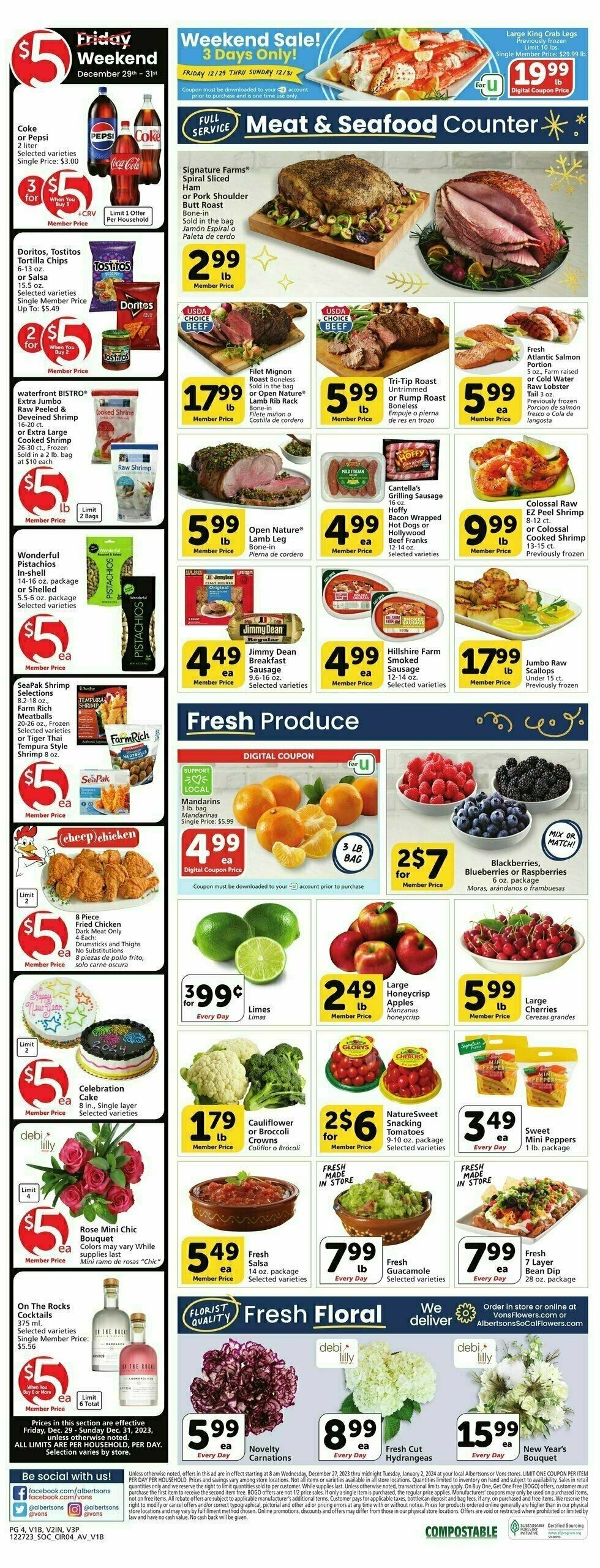 Vons Weekly Ad from December 27