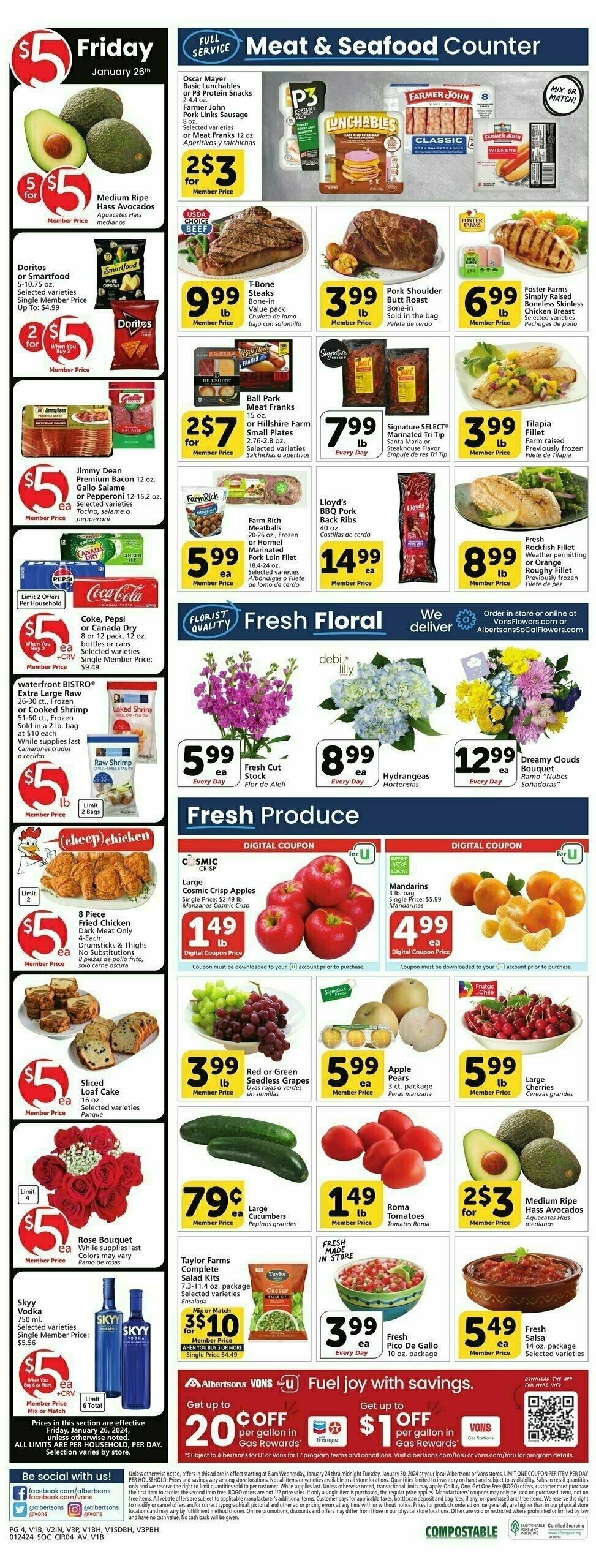 Vons Weekly Ad from January 24