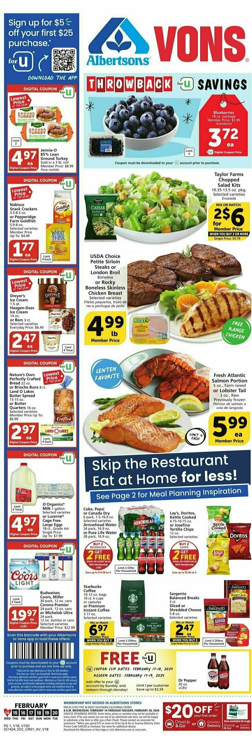 Vons Weekly Ad from February 14