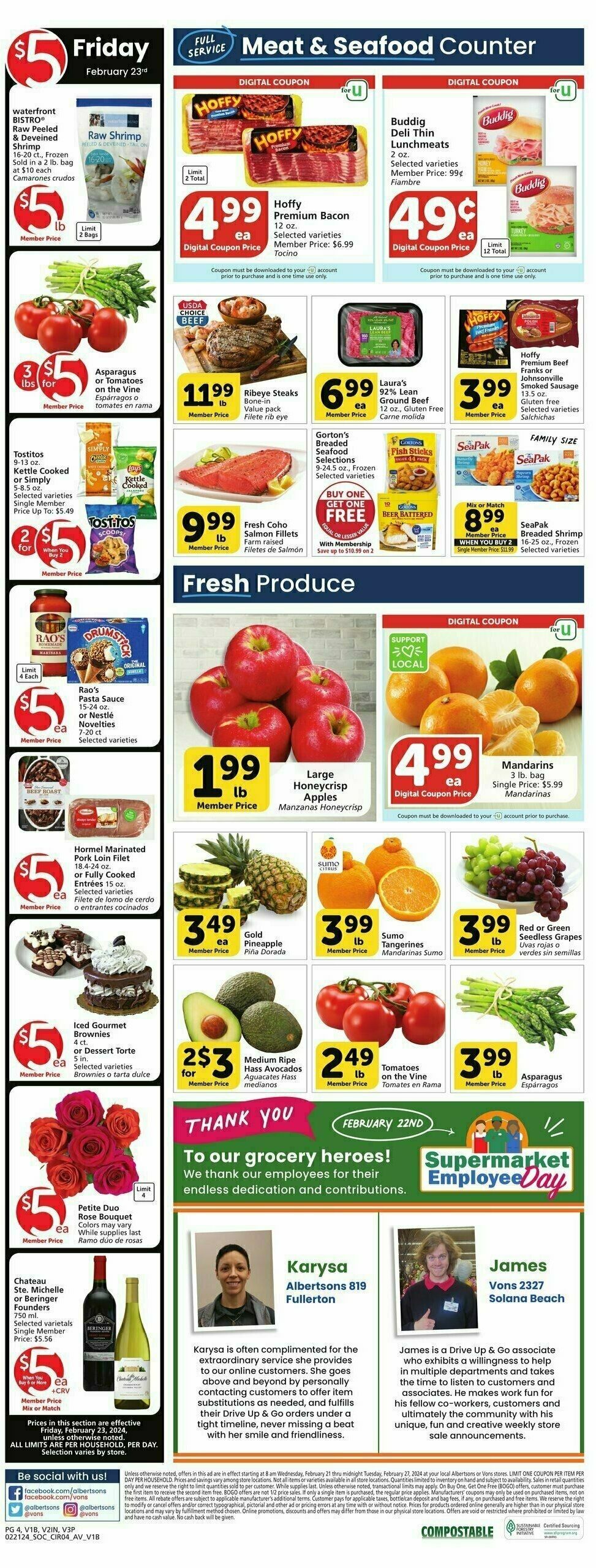 Vons Weekly Ad from February 21